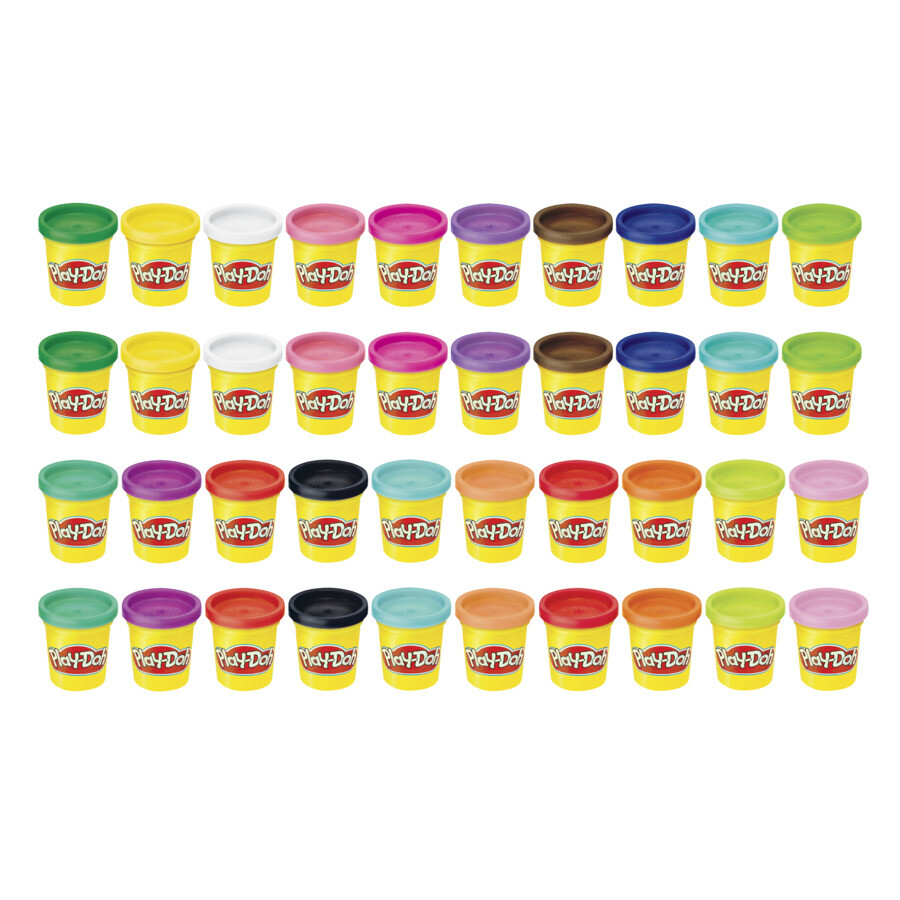 Hasbro play-doh, confezione da 40 vasetti, per bambini dai 2 anni in su, vasetti da 84 g - PLAY-DOH