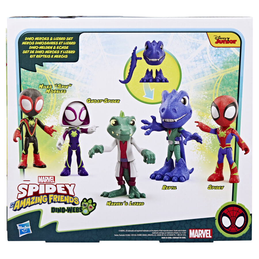 Hasbro marvel spidey e i suoi fantastici amici, dino-webs, dino heroes & lizard - SPIDEY