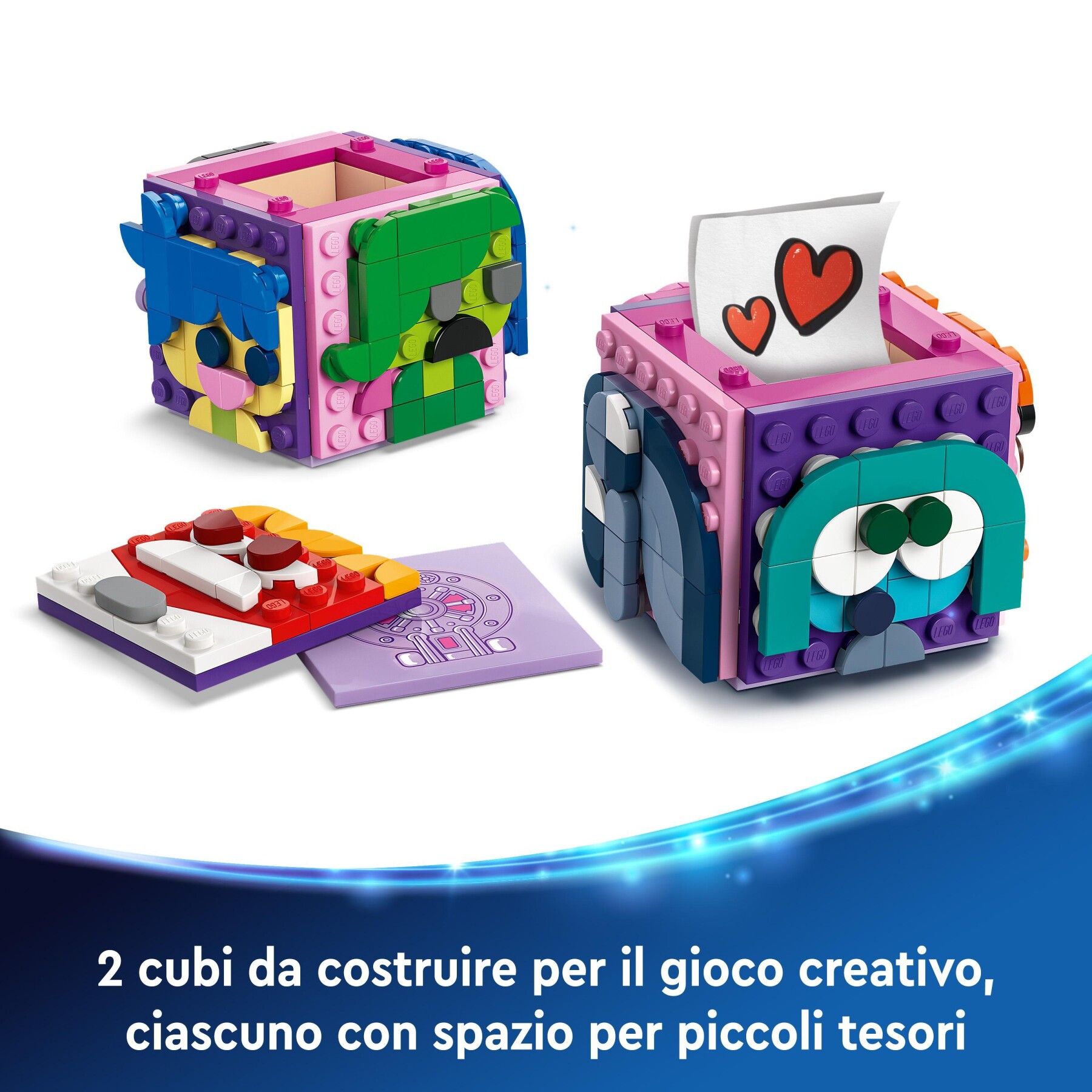 Lego disney 43248 mood cube di inside out 2 dal film d'animazione pixar, giochi per bambini 9+ anni antistress da costruire - Disney, Lego