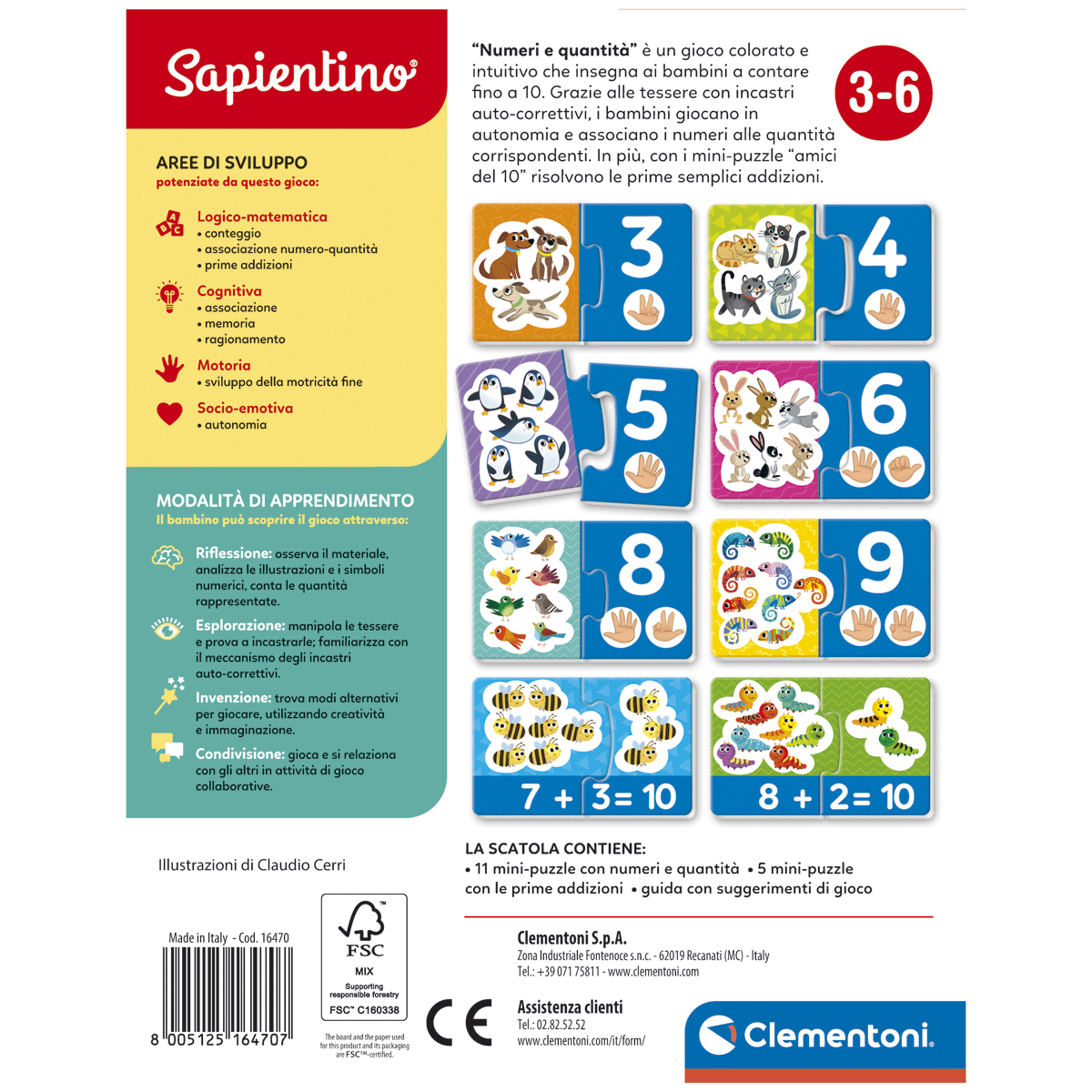 Clementoni - sapientino - numeri e quantità, 16470 - SAPIENTINO