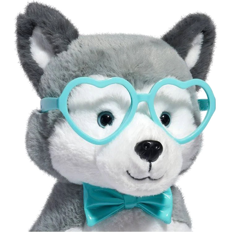 Peluche husky 30 cm con occhiali a cuore - FAO Schwarz