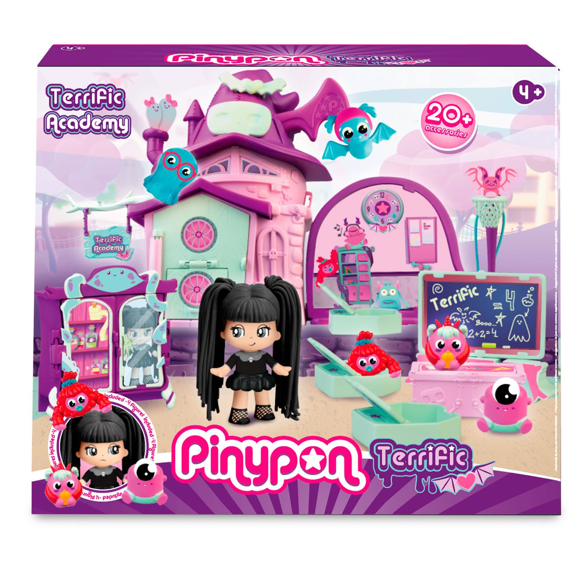 Pinypon terrific academy, play set di pinypon, con 1 personaggio,3 animaletti e accessori. per bambine/i dai 4 anni - PINYPON