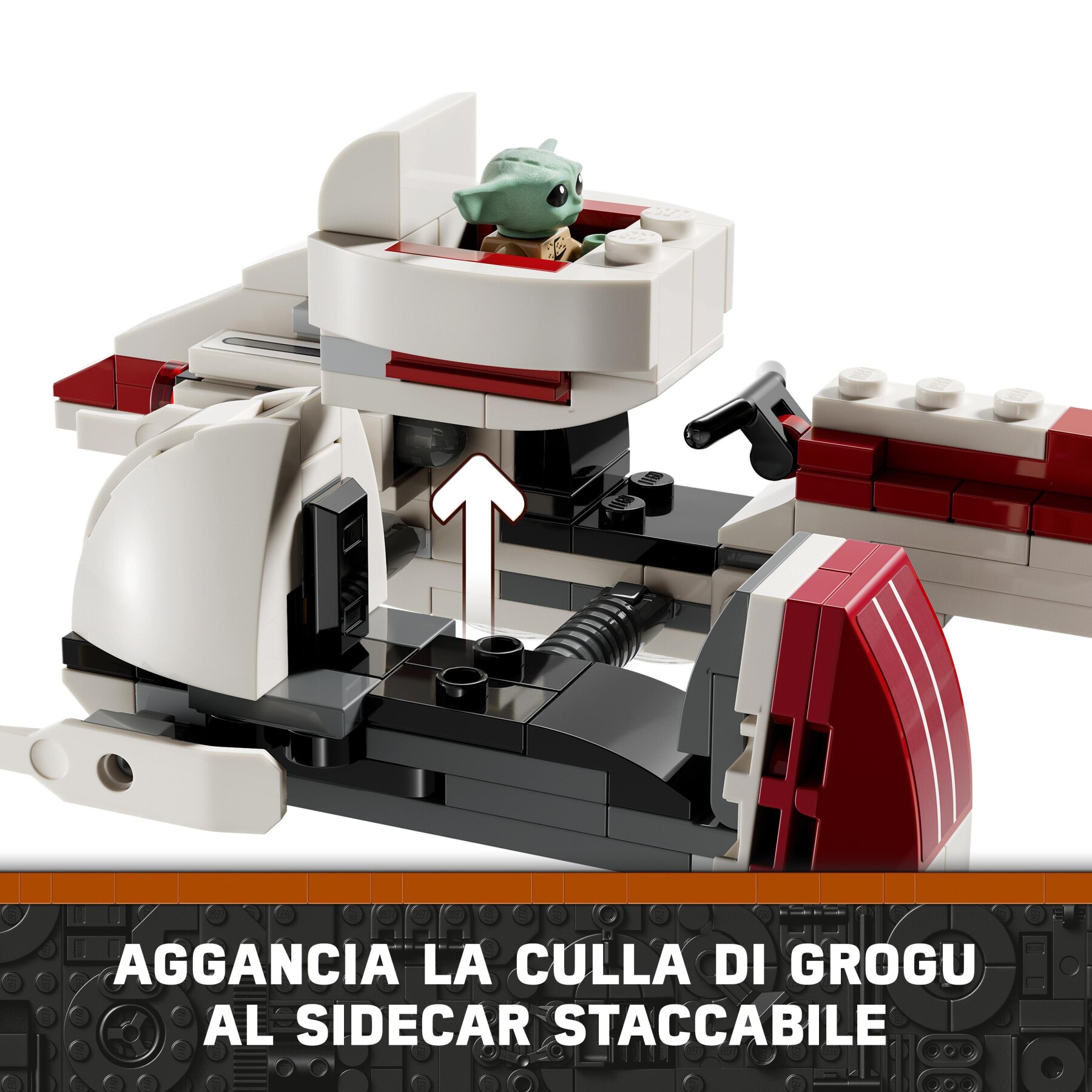 Lego star wars 75378 la fuga del barc speeder, giocattolo dal film the mandalorian, giochi per bambini 8+ con grogu (baby yoda) - LEGO® Star Wars™