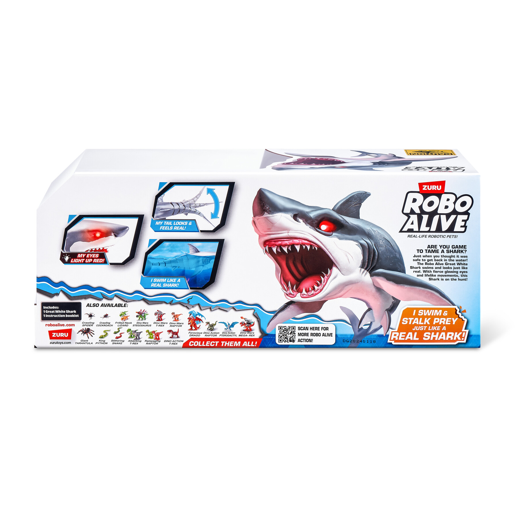 Robo alive - grande squalo bianco serie 1 da zuru - 