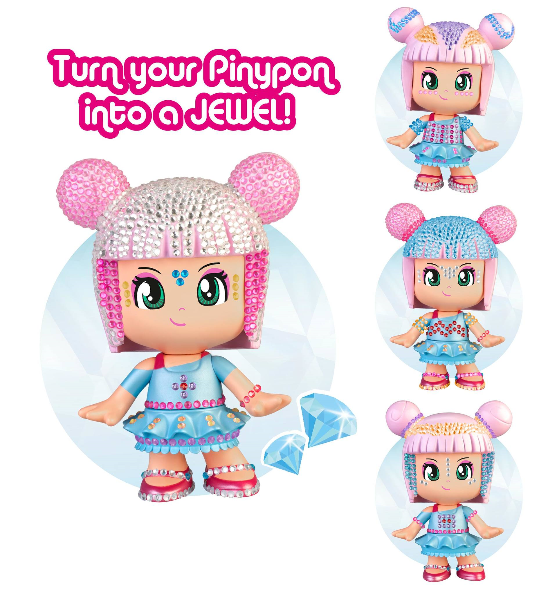 Pinypon pop & shine, personaggio pinypon da 17 cm, con oltre 500 cristalli colorati, per bambine/i da 4 anni - PINYPON