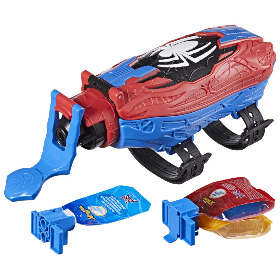 Hasbro marvel spider-man, spider-man real webs ultimate blaster, blaster spara ragnatele,  giocattolo per giochi d'imitazione, giocattoli di spider-man, per bambini e bambine dai 5 anni in su - Spiderman