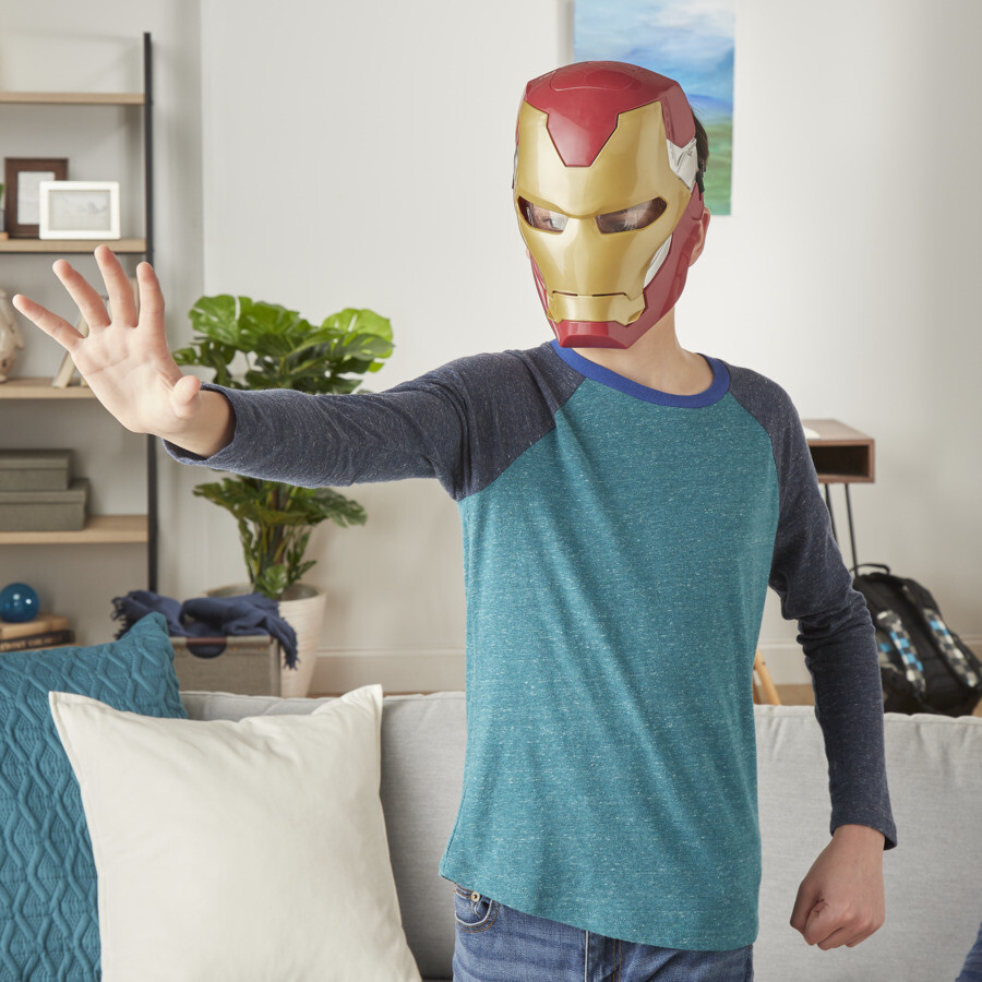Hasbro marvel avengers, maschera flip fx di iron man, con effetti luminosi, replica per giochi d'imitazione - Avengers