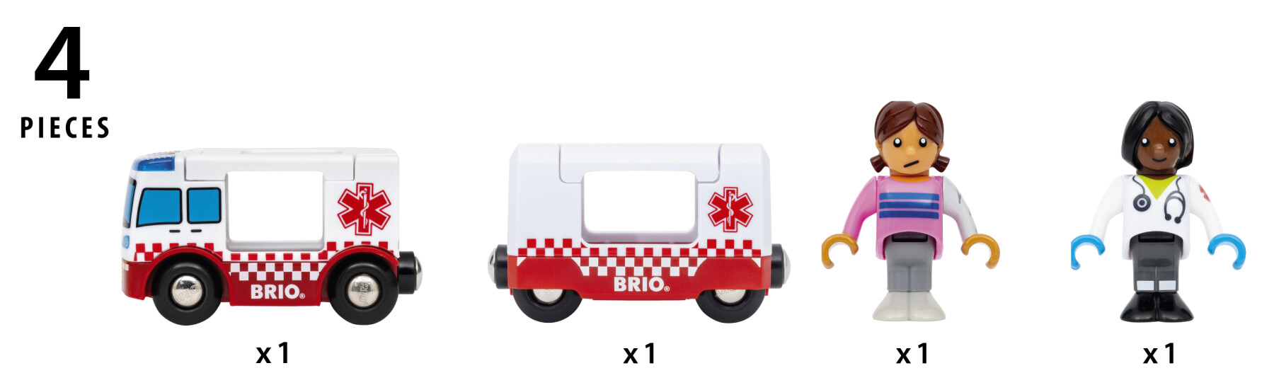 Brio world – ambulanza di soccorso 36035 | accessori per set di trenini per bambini dai 3 anni in su - BRIO