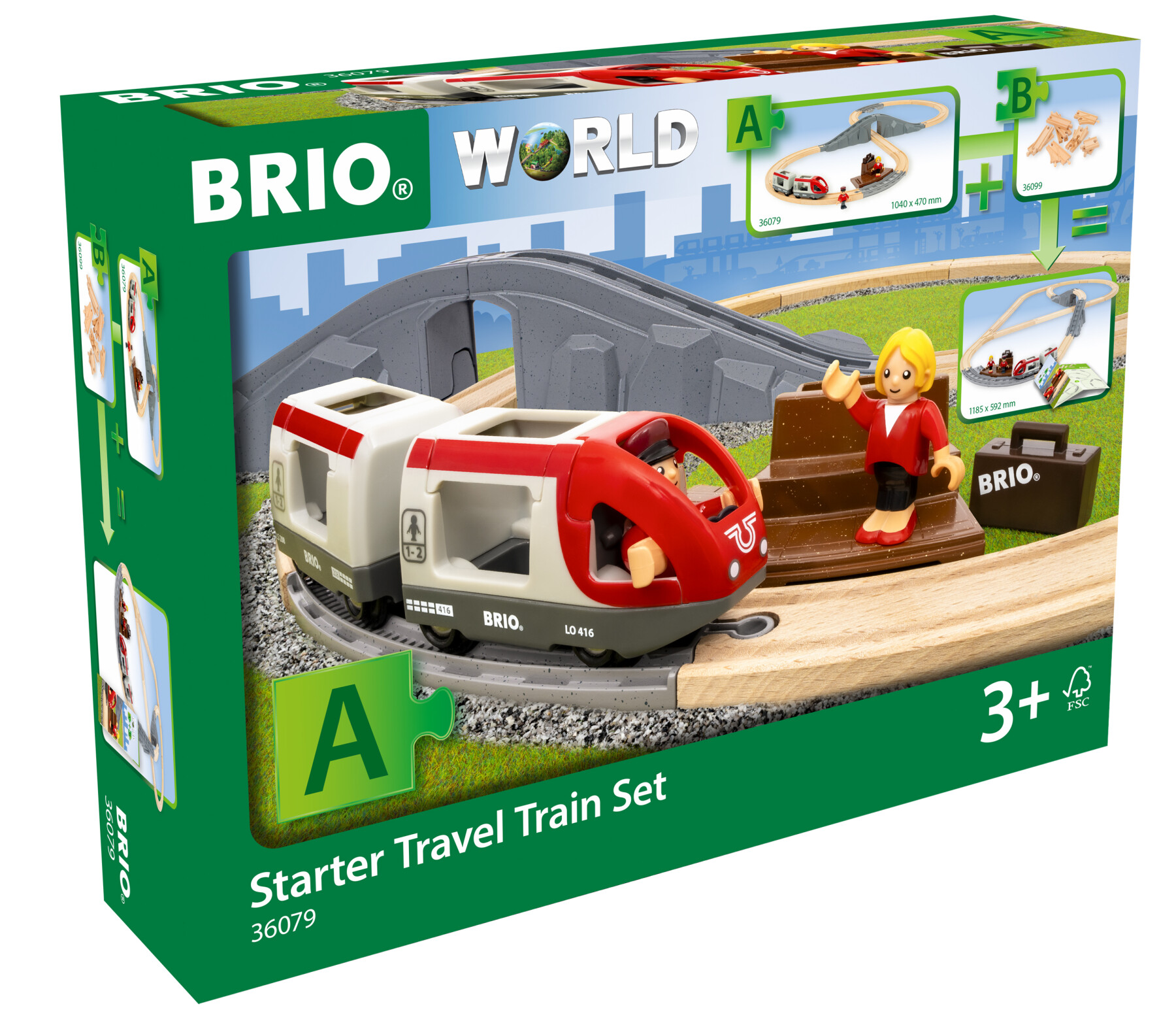 Brio world – starter set trenini in legno, 22 pezzi, 3+ - BRIO