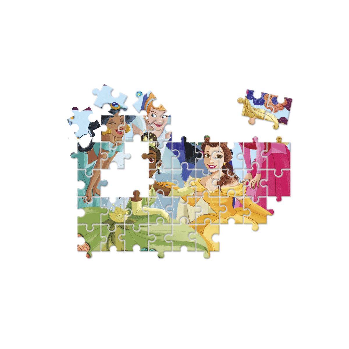 Clementoni - edukit disney princess (puzzle da 30 e 48 pezzi, memo e 6 cubi), 18297 - SAPIENTINO