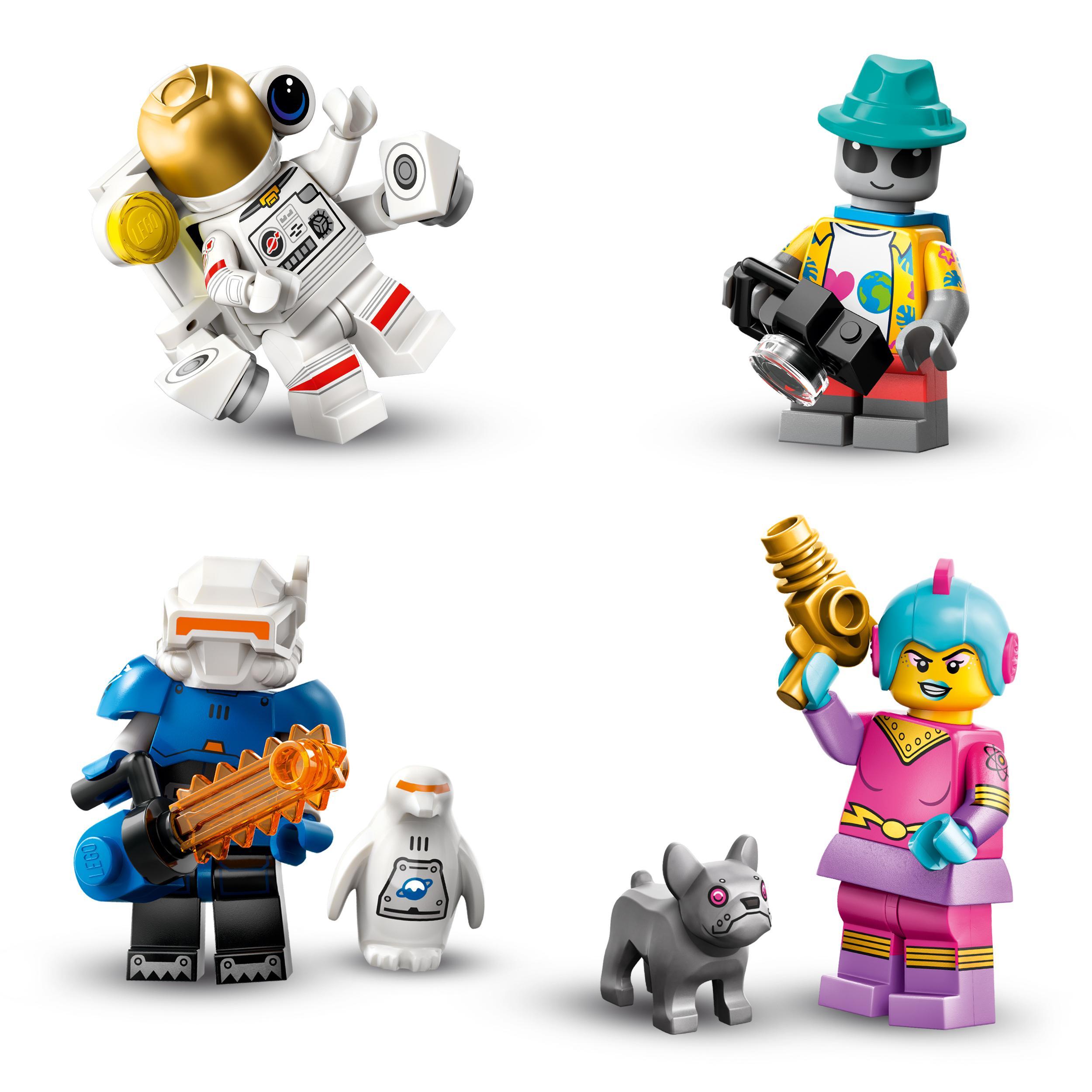 Lego minifigures 71046 serie 26 spazio, scatola con 1 di 12 personaggi giocattolo a caso da collezione, giochi per bambini 5+ - Lego