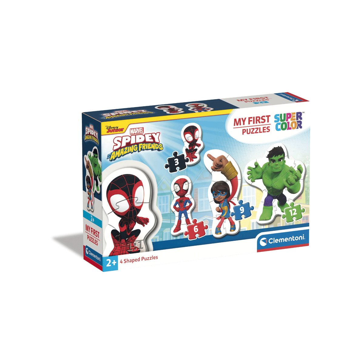 Clementoni - supercolor puzzle marvel spidey and his amazing friends - 3+6+9+12 pezzi, 20836 - CLEMENTONI