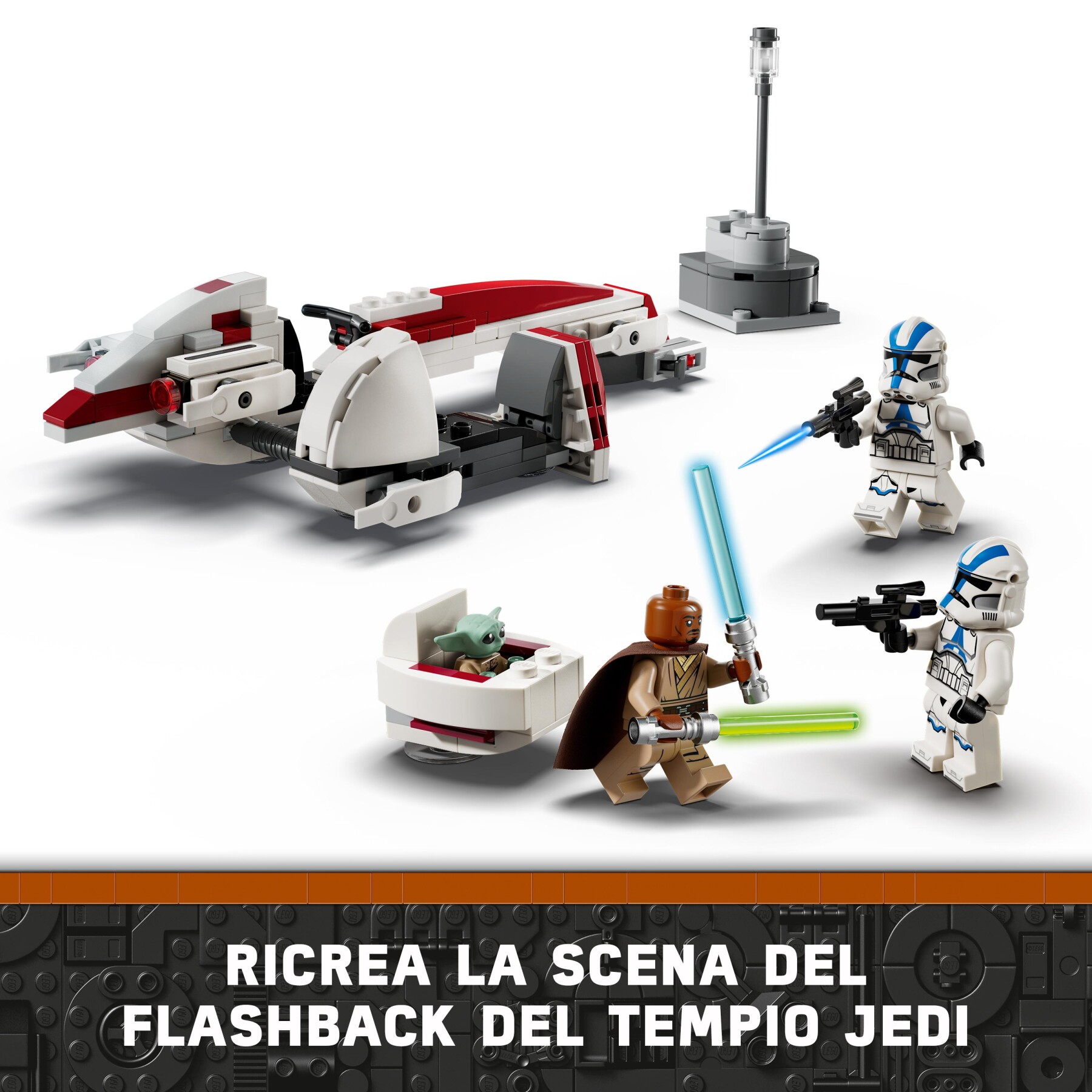 Lego star wars 75378 la fuga del barc speeder, giocattolo dal film the mandalorian, giochi per bambini 8+ con grogu (baby yoda) - LEGO® Star Wars™