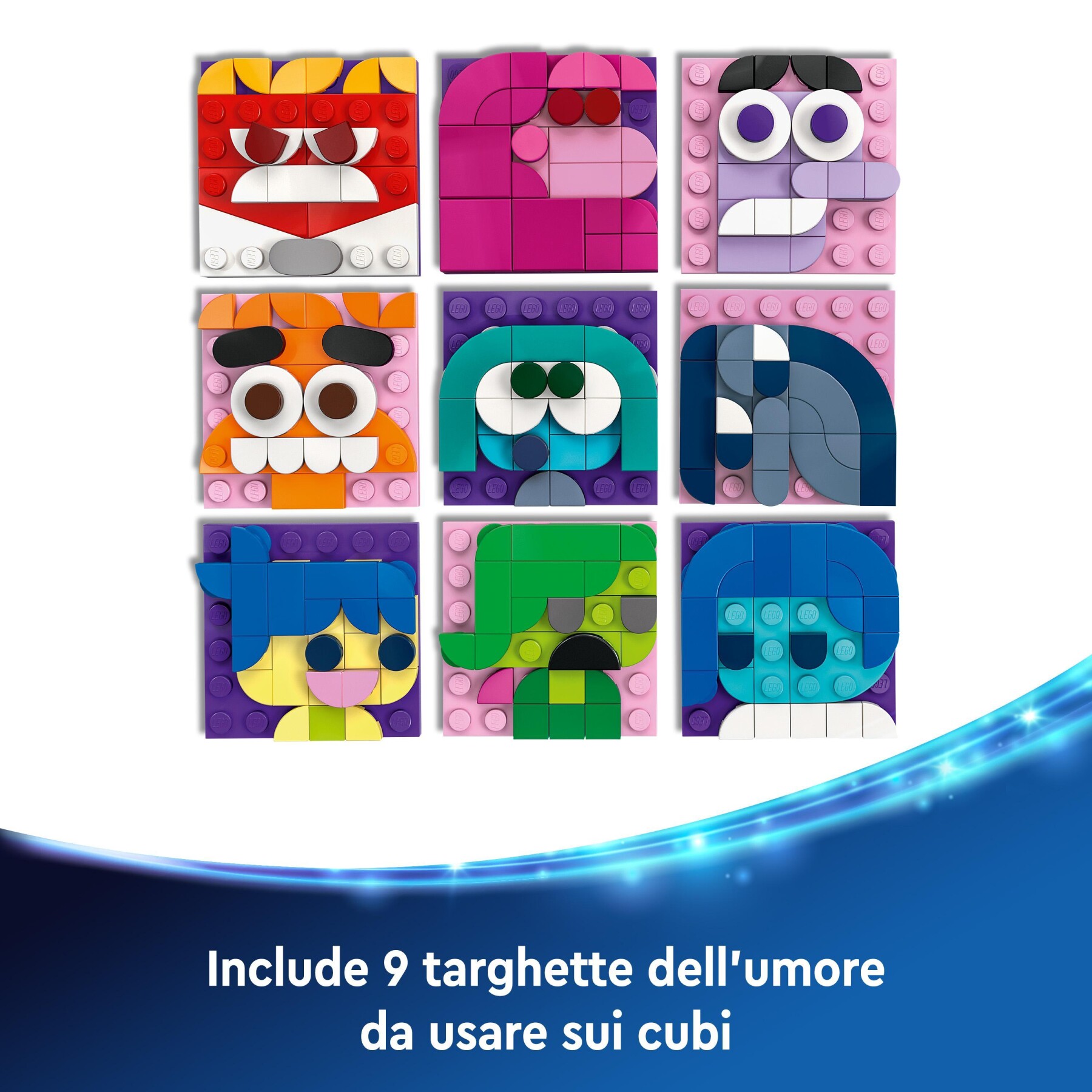 Lego disney 43248 mood cube di inside out 2 dal film d'animazione pixar, giochi per bambini 9+ anni antistress da costruire - Disney, Lego