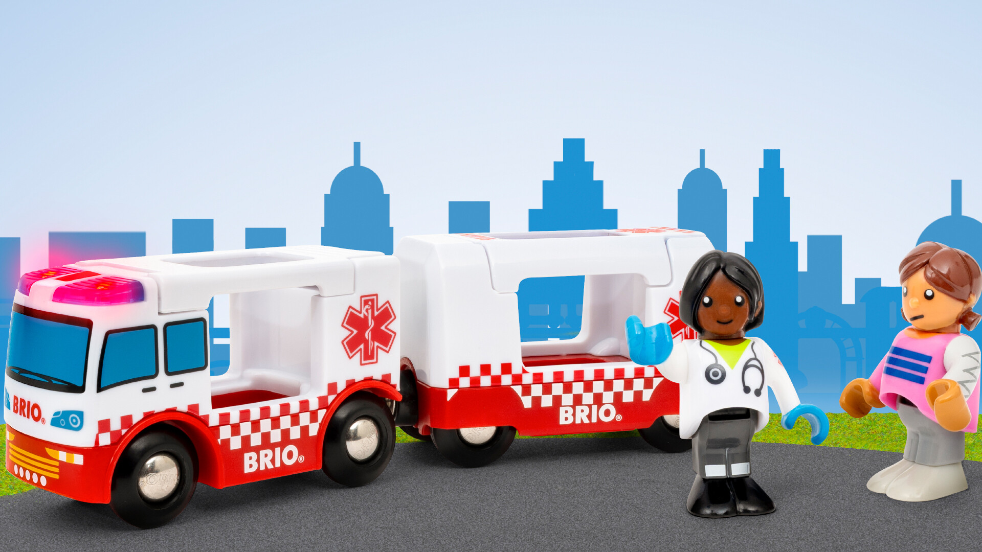 Brio world – ambulanza di soccorso 36035 | accessori per set di trenini per bambini dai 3 anni in su - BRIO