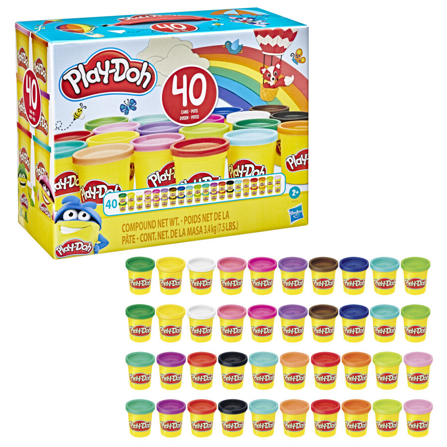 Hasbro play-doh, confezione da 40 vasetti, per bambini dai 2 anni in su, vasetti da 84 g - PLAY-DOH