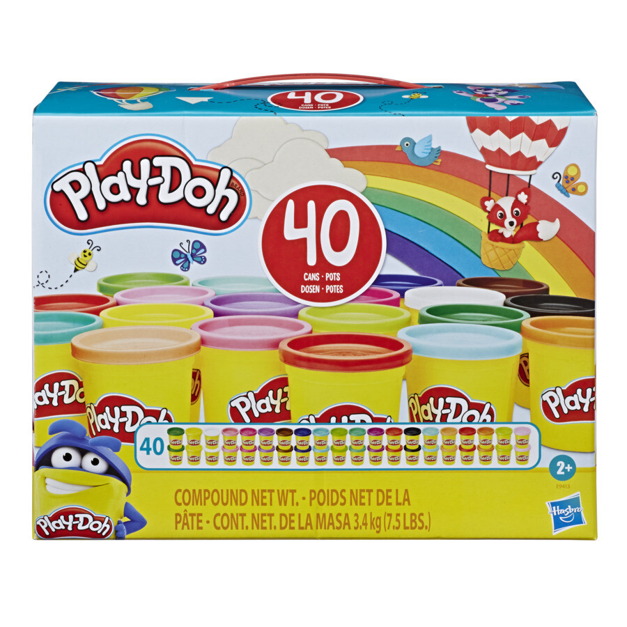 Hasbro play-doh, confezione da 40 vasetti, per bambini dai 2 anni in su, vasetti da 84 g - PLAY-DOH