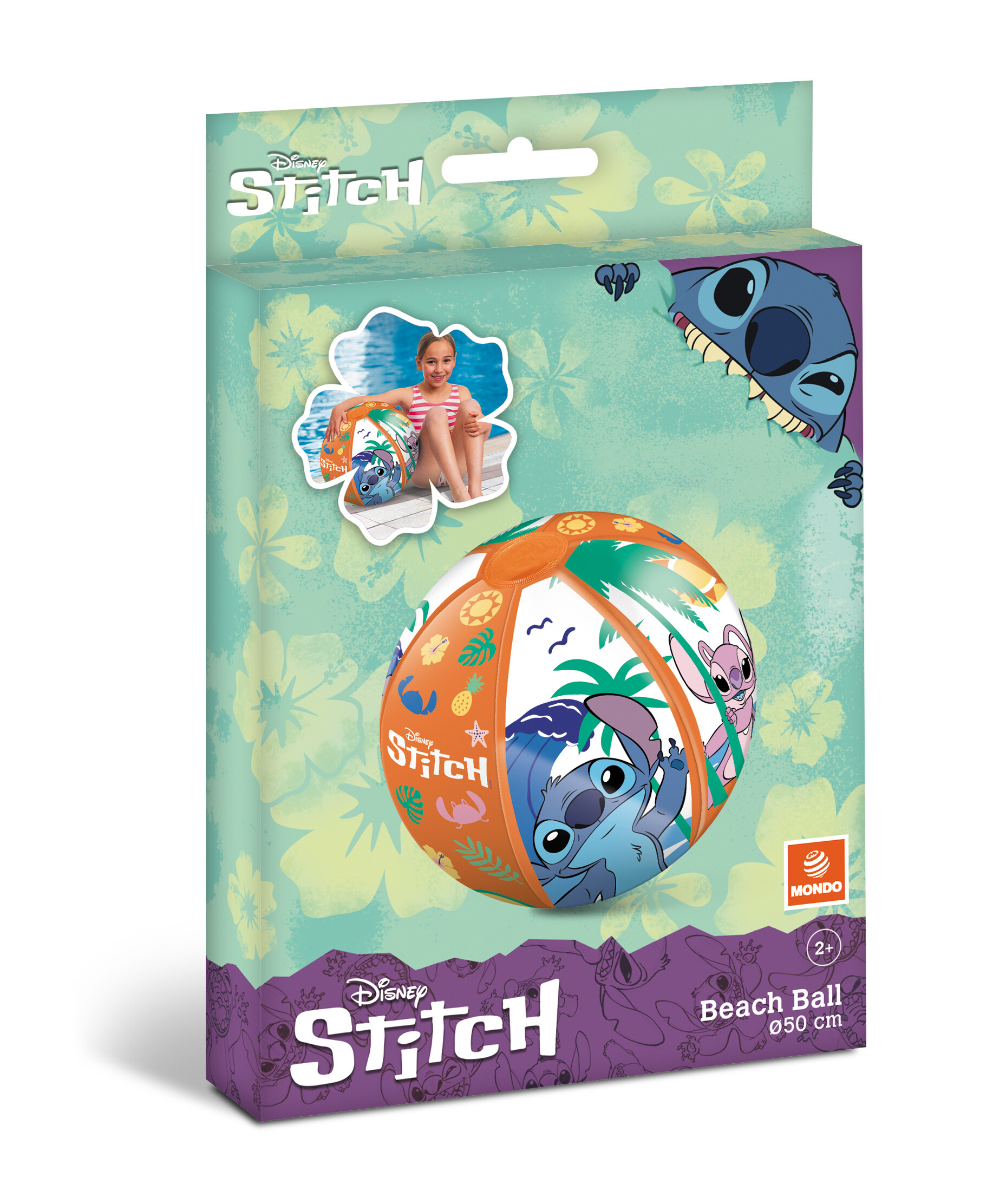 Stitch beach ball - pallone da spiaggia colorato - gonfiabile ideale per giocarci in acqua - adatto a bambini / ragazzi / adulti - 50 cm. di diametro - Disney Stitch