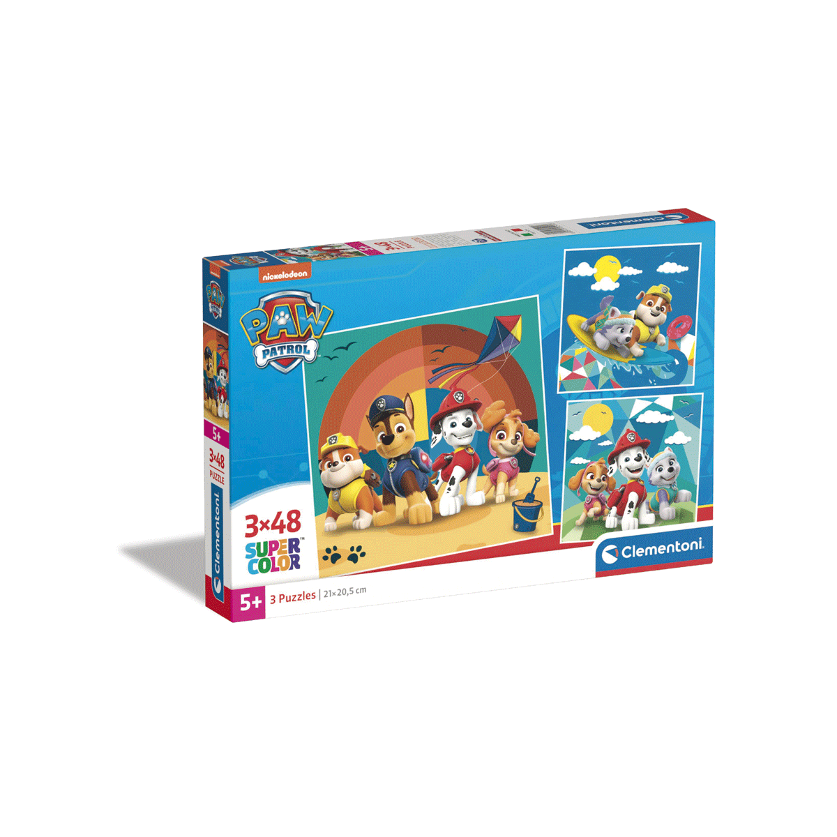 Clementoni - supercolor puzzle paw patrol - 3x48 pezzi, 25291 - CLEMENTONI