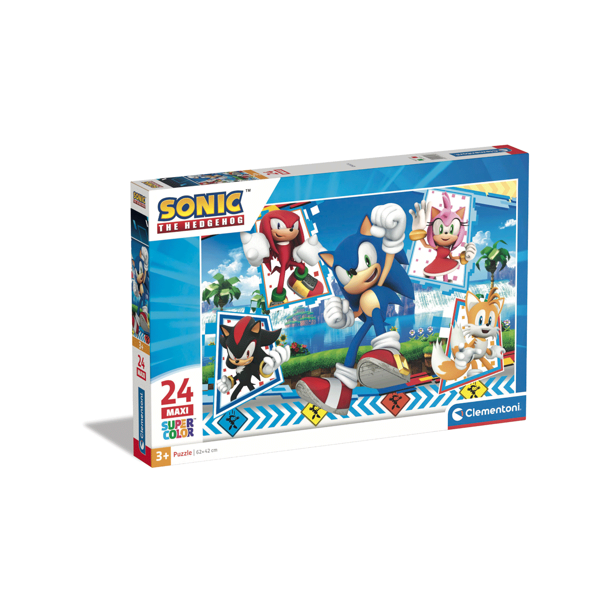 Clementoni - supercolor puzzle sonic - 24 pezzi, 28526 - CLEMENTONI