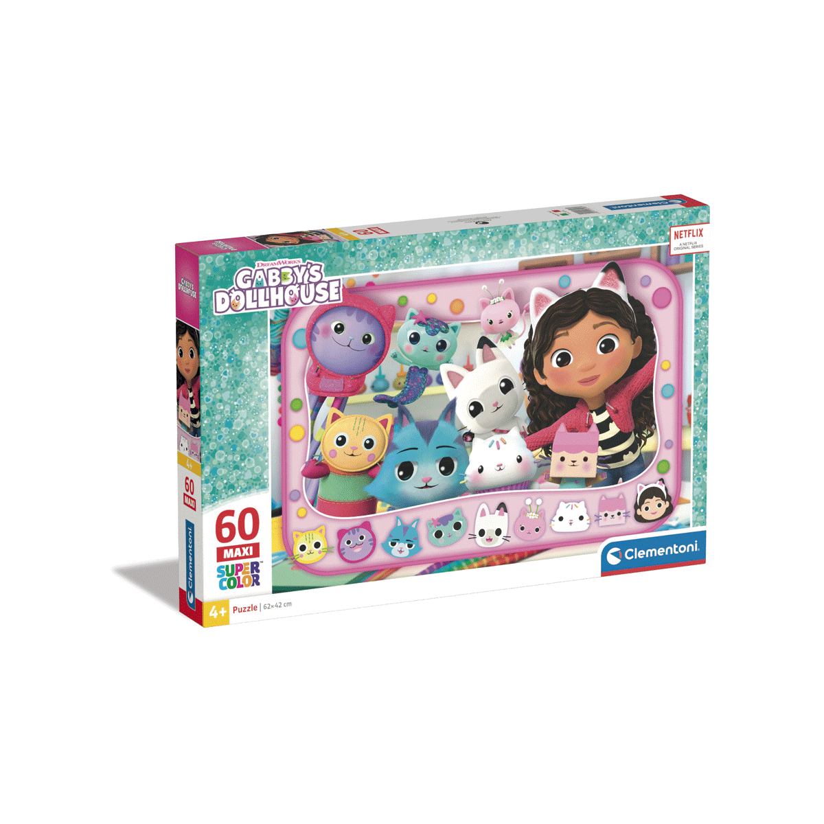 Clementoni - supercolor puzzle gabby dollhouse - 60 pezzi, 26598 - CLEMENTONI