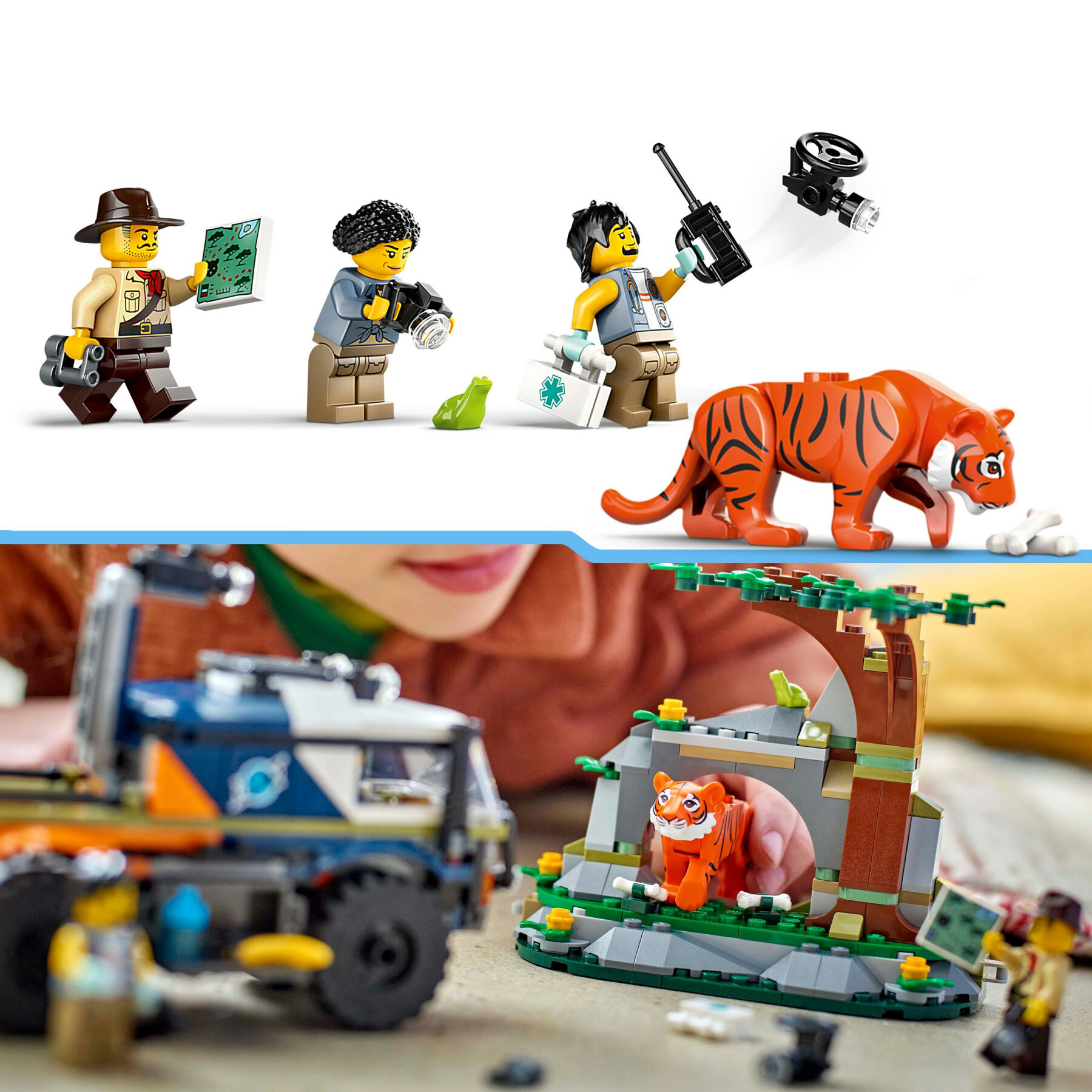 Lego city 60426 fuoristrada dell’esploratore della giungla, camion giocattolo con minifigure e tigre, giochi per bambini 6+ - LEGO CITY