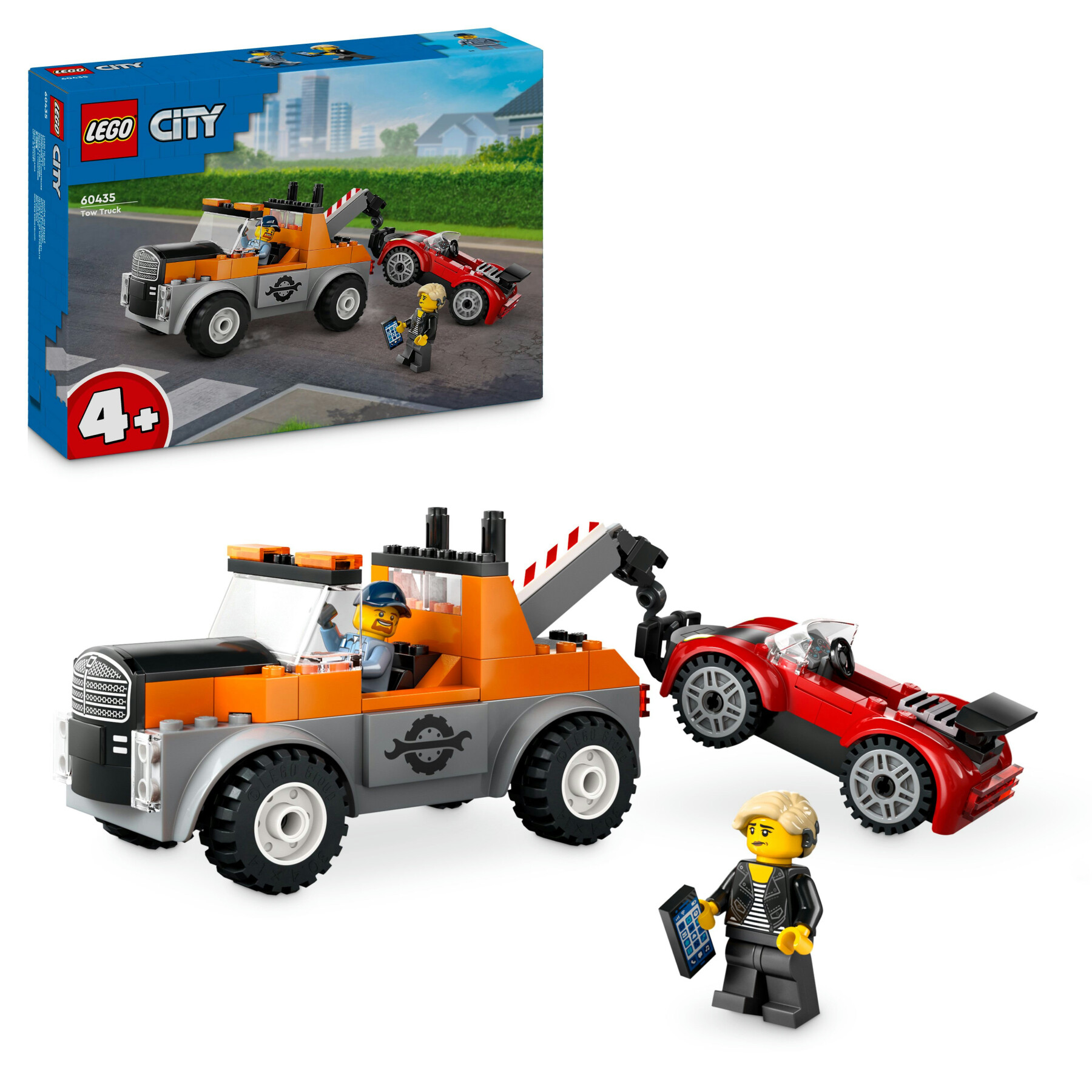 Lego city 60435 autogrù e officina auto sportive giocattolo, giochi da meccanico bambini 4+ con camion e macchina da costruire - LEGO CITY