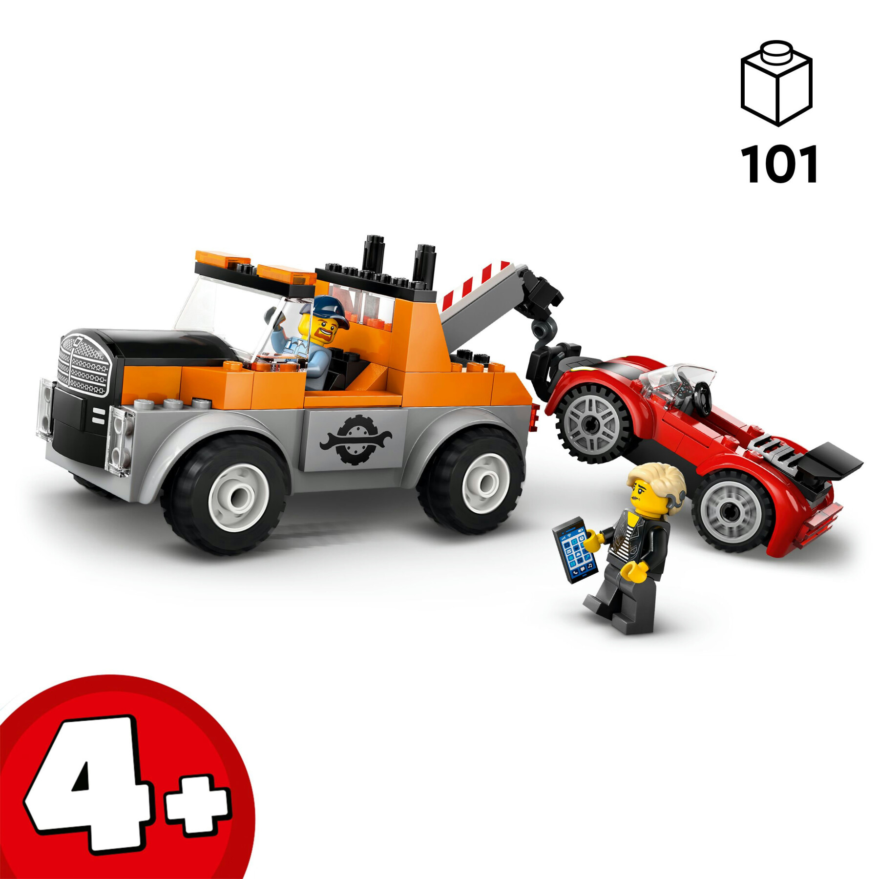 Lego city 60435 autogrù e officina auto sportive giocattolo, giochi da meccanico bambini 4+ con camion e macchina da costruire - LEGO CITY