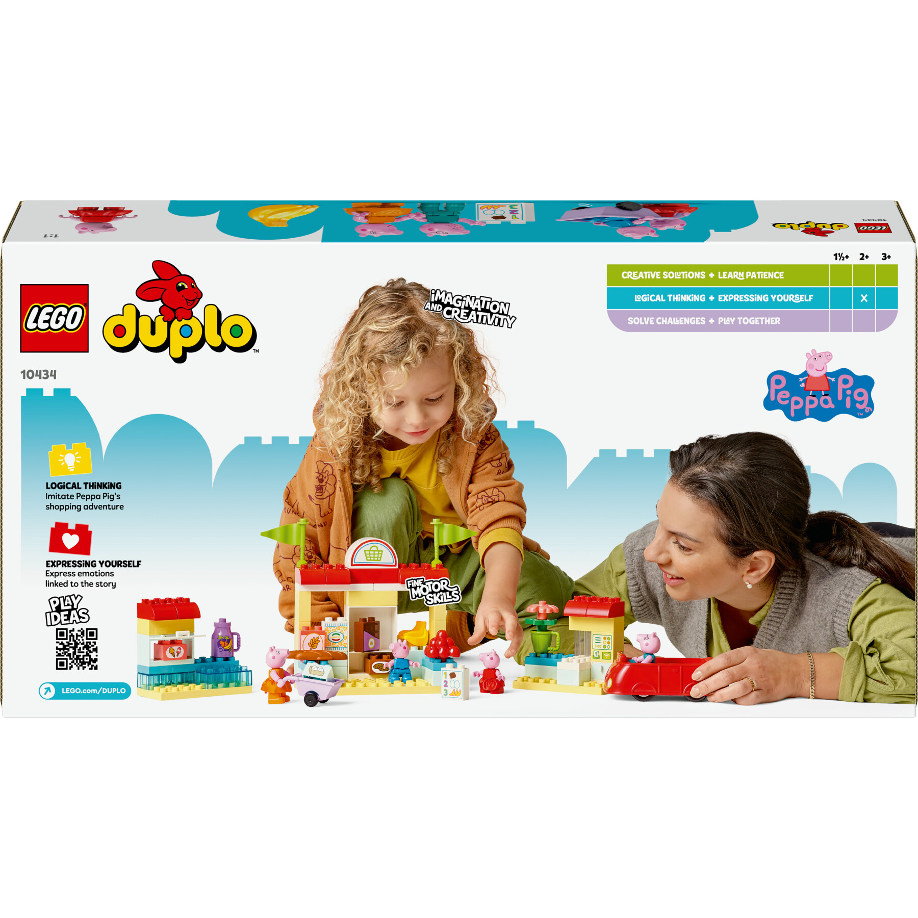 Lego duplo 10434 il supermercato di peppa pig con macchina giocattolo e negozio da costruire, giochi educativi per bambini 2+ - LEGO DUPLO, PEPPA PIG