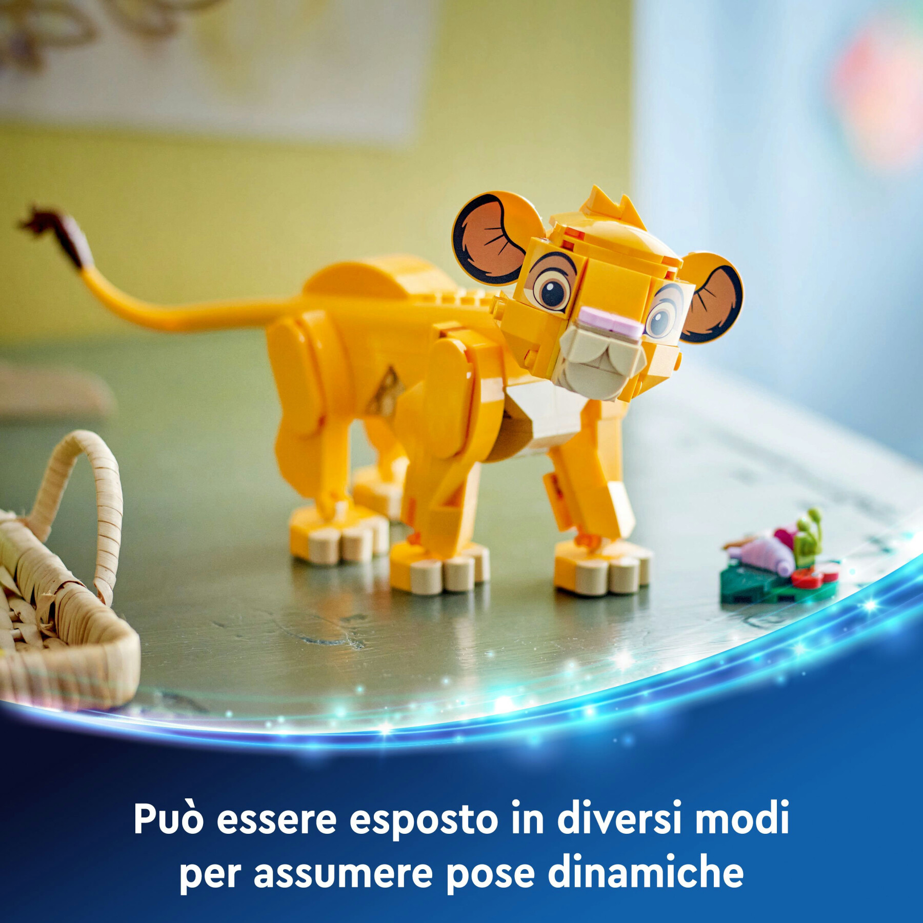 Lego disney 43243 simba, il cucciolo del re leone, giochi di fantasia per bambini 6+ anni, personaggio giocattolo costruibile - Lego