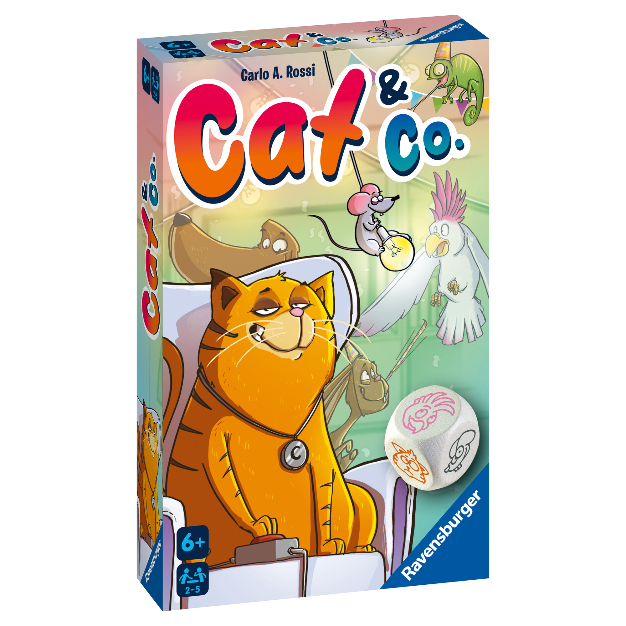 Ravensburger - cat&co, gioco tascabile, 2-5 giocatori, 6+ anni - 