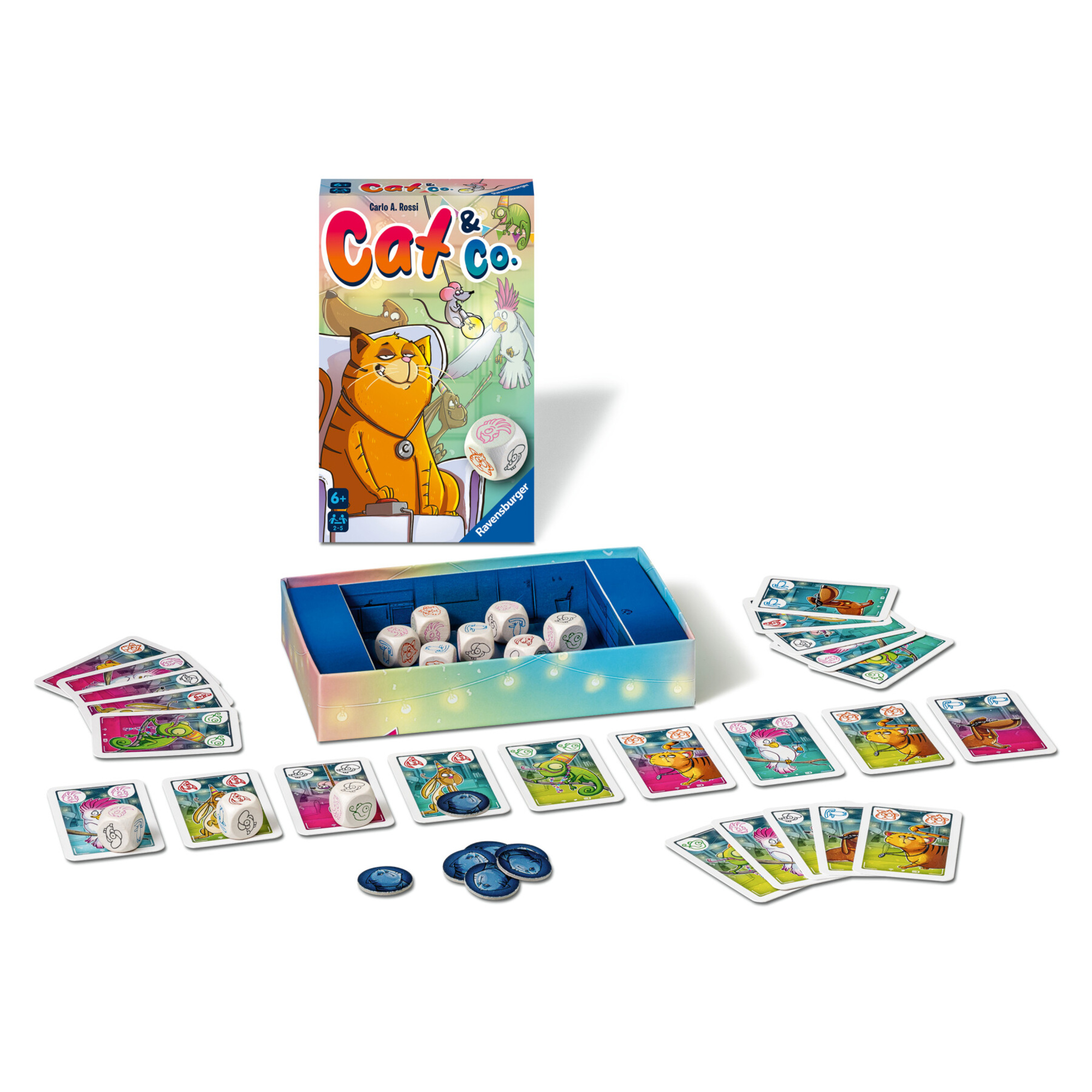 Ravensburger - cat&co, gioco tascabile, 2-5 giocatori, 6+ anni - 