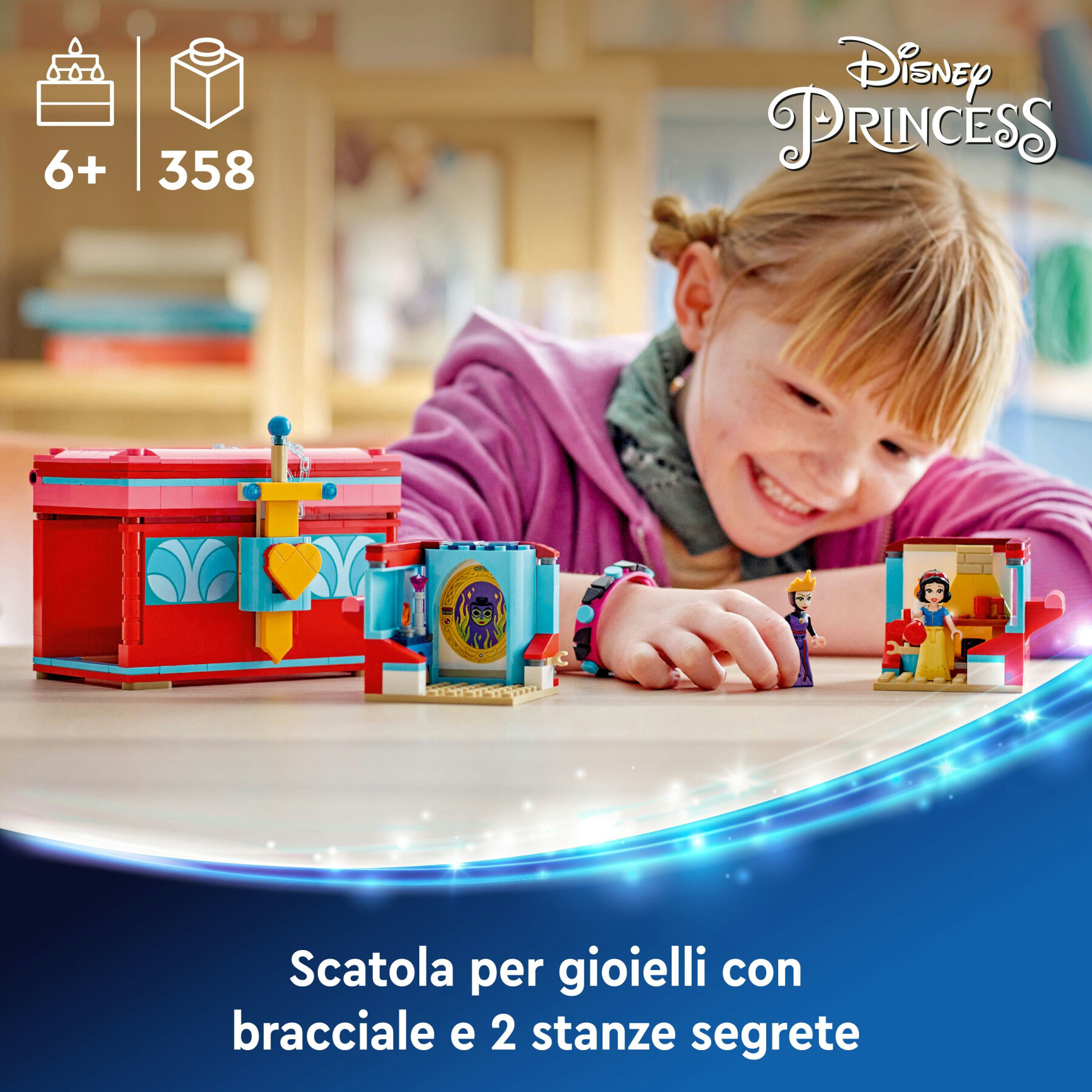 Lego ǀ disney 43276 portagioie di biancaneve giocattolo, giochi per bambini 6+ con braccialetto principesse personalizzabile - LEGO DISNEY PRINCESS