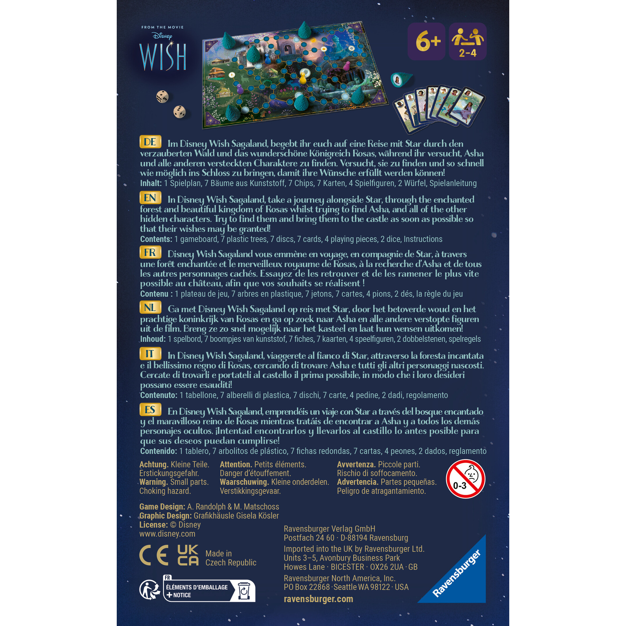 Ravensburger disney wish sagaland, gioco travel, da 2 a 4 giocatori,  6+ - RAVENSBURGER