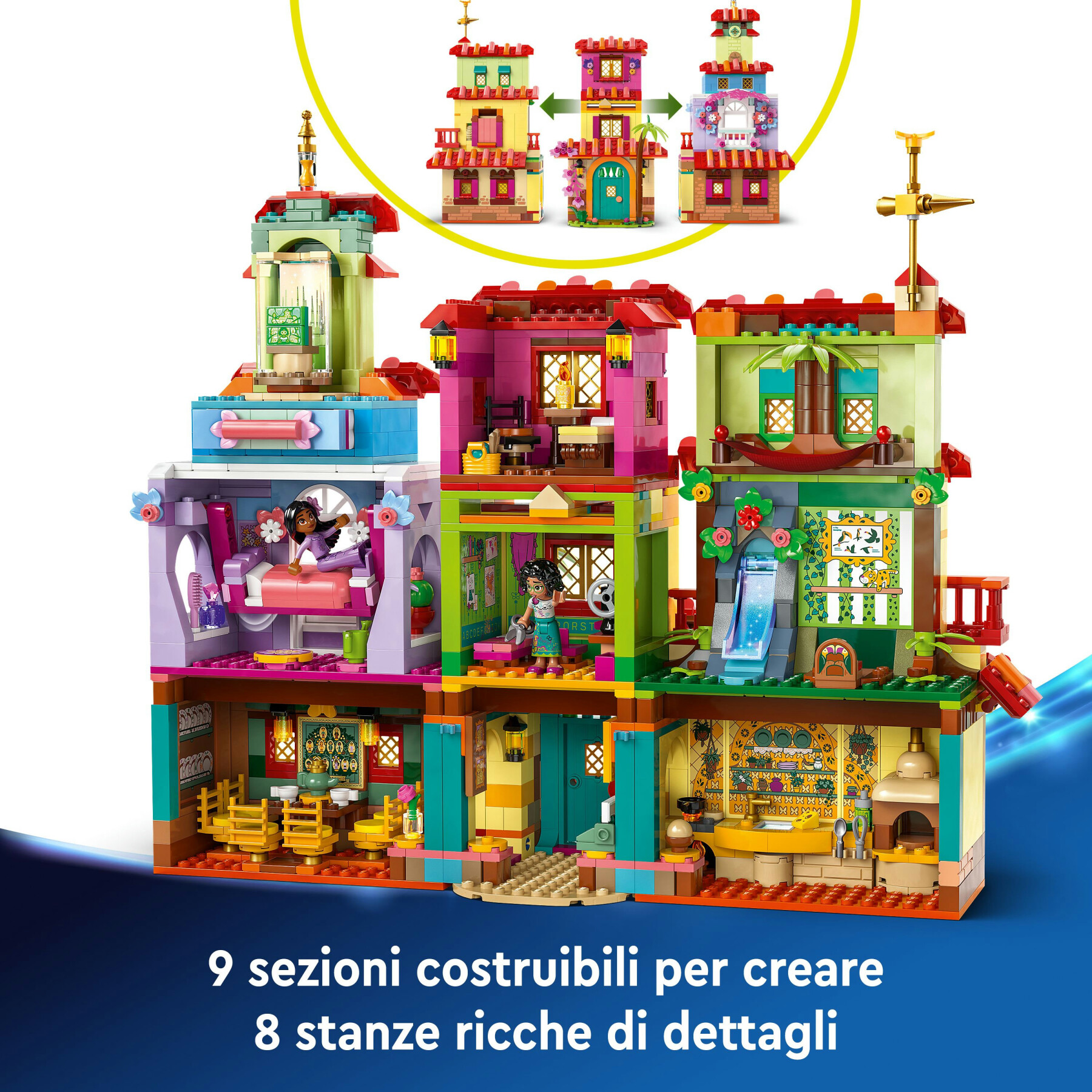 Lego ǀ disney 43245 la magica casa dei madrigal, casa di encanto giocattolo da costruire, giochi bambini 7+ con 7 personaggi - LEGO DISNEY PRINCESS