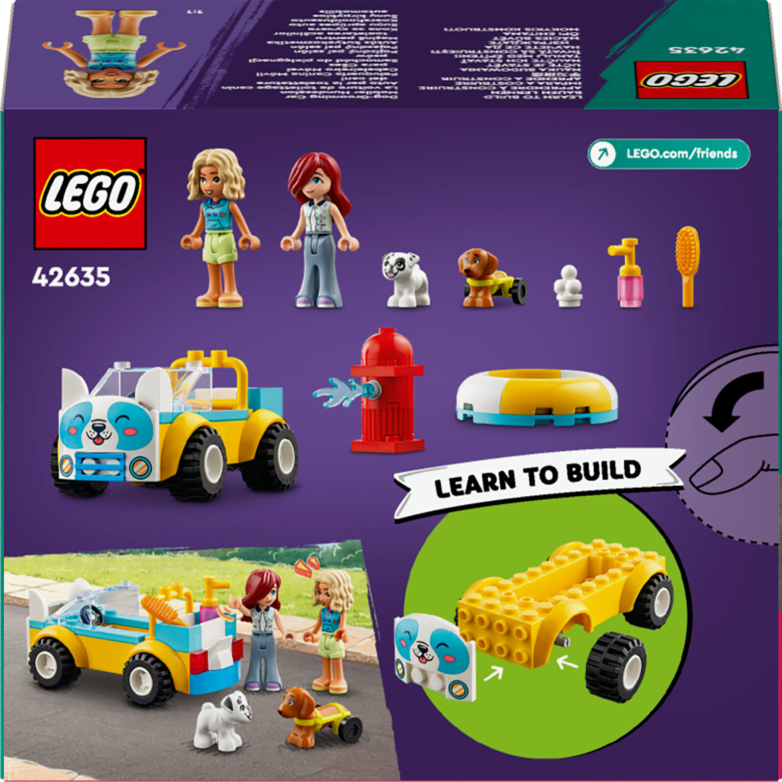 Lego friends 42635 auto per la toelettatura dei cani, macchina giocattolo, 2 personaggi e 2 cuccioli, giochi per bambini 4+ - LEGO FRIENDS