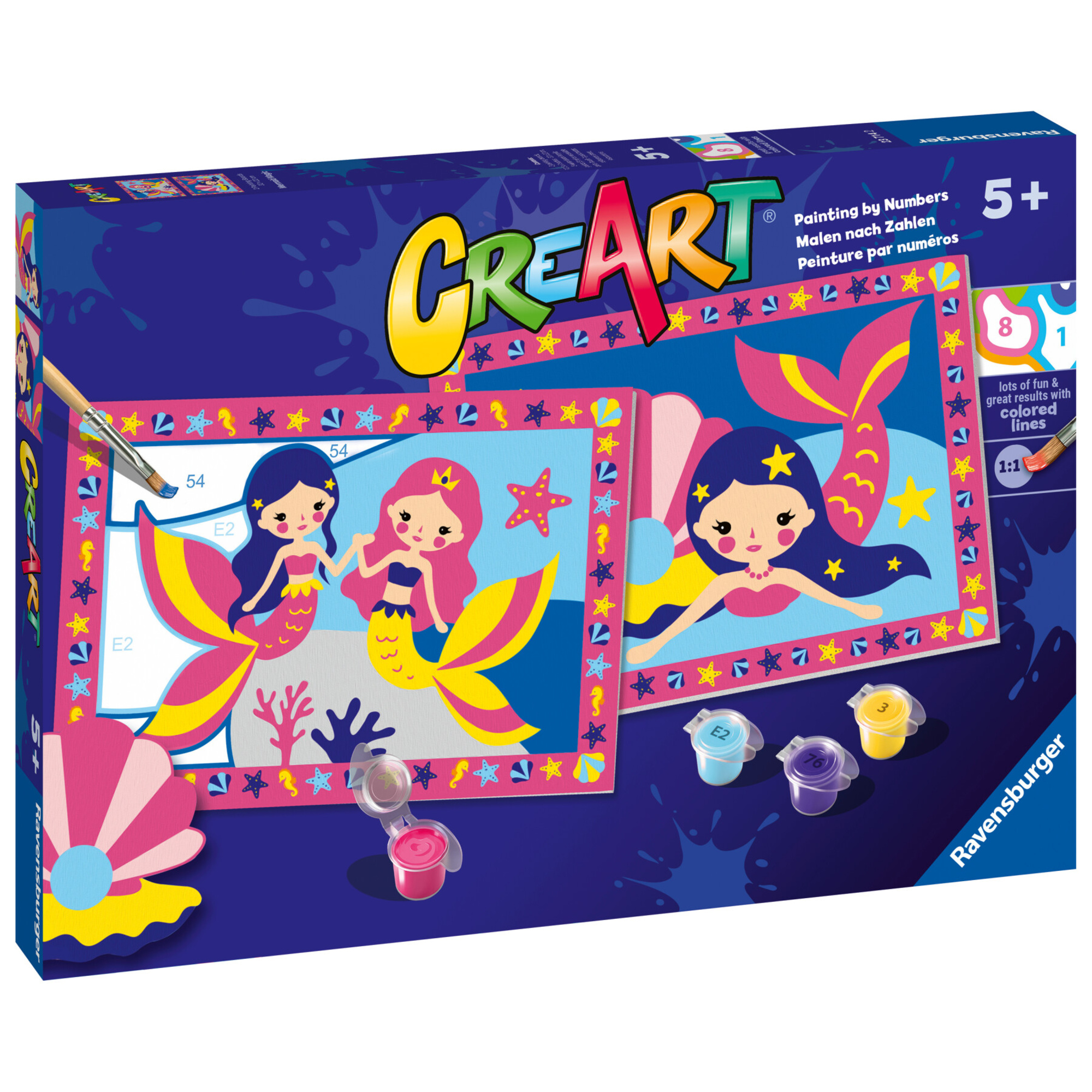 Ravensburger - creart serie junior, magiche sirene, 5+ - CREART