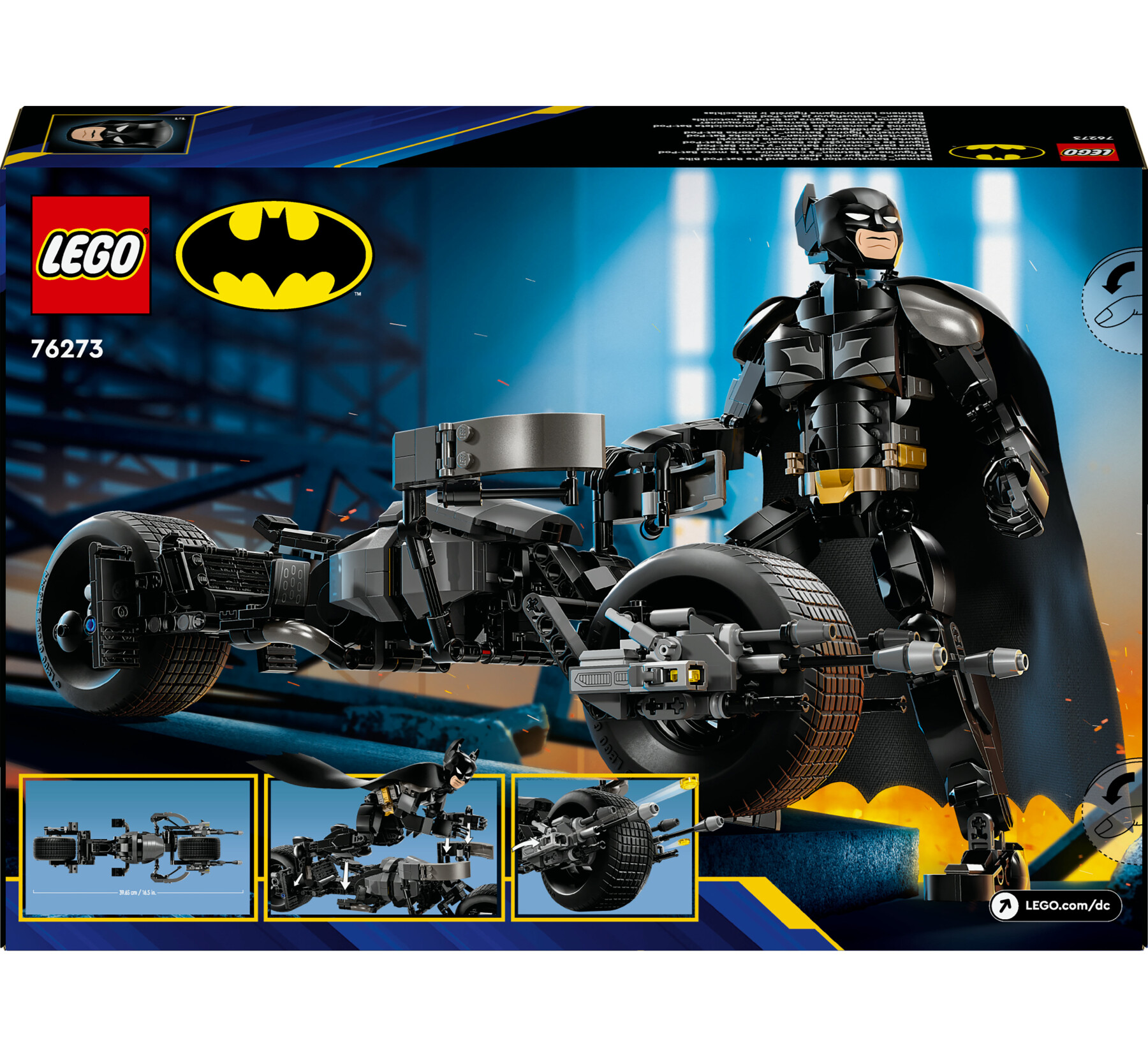 Lego dc 76273 il personaggio costruibile di batman con bat-pod, moto e action figure supereroe giocattolo, regalo per bambini - LEGO SUPER HEROES