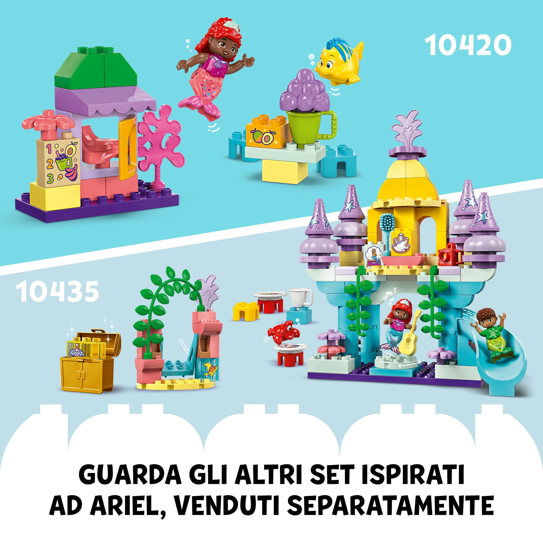 Lego duplo | disney 10420 il chiosco del caffè di ariel e flounder, giocattolo della sirenetta, giochi educativi bambini 2+ - LEGO DUPLO