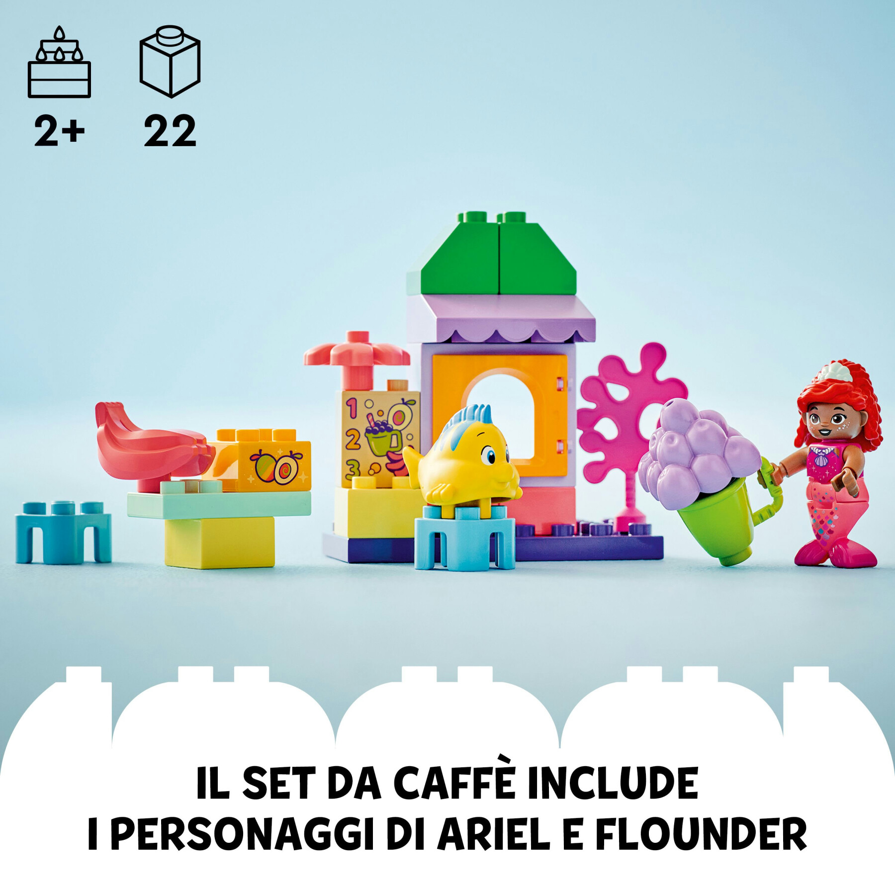 Lego duplo | disney 10420 il chiosco del caffè di ariel e flounder, giocattolo della sirenetta, giochi educativi bambini 2+ - LEGO DUPLO