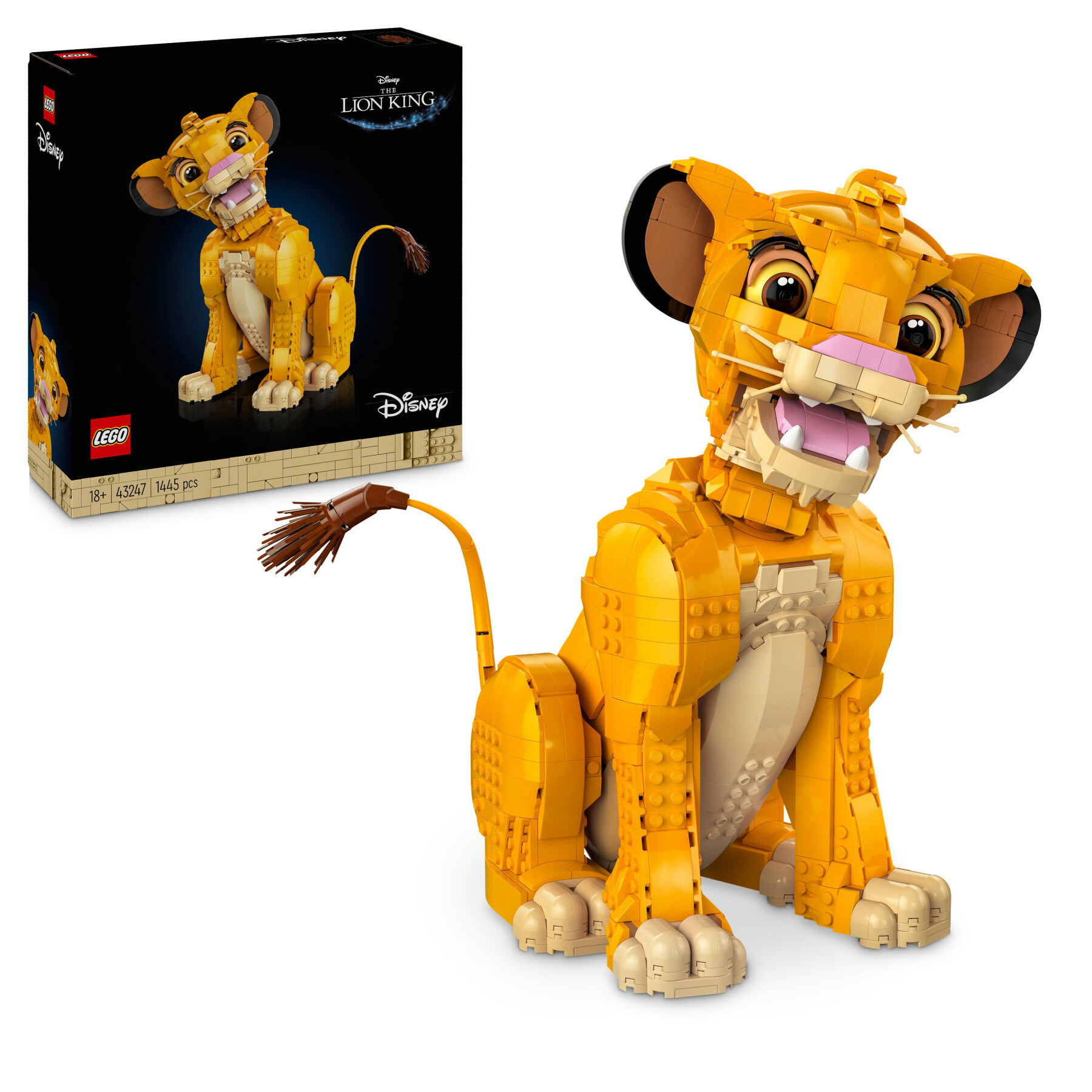 Lego ǀ disney 43247 giovane simba, re leone, modellino da costruire snodabile per adulti da collezione, idea regalo lui o lei - Lego