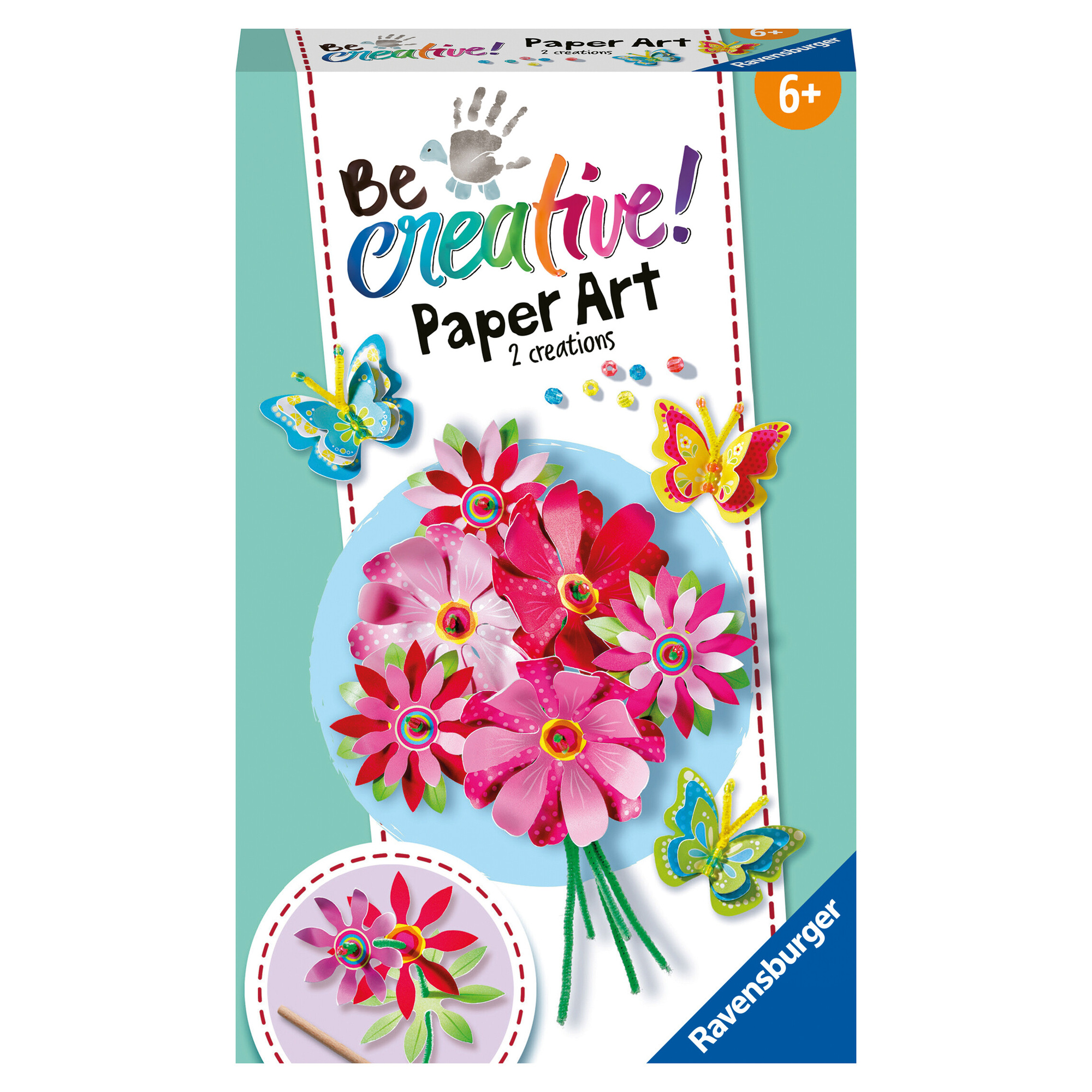 Ravensburger - be creative: paper art fiori e farfalle, bricolage 6+ - RAVENSBURGER