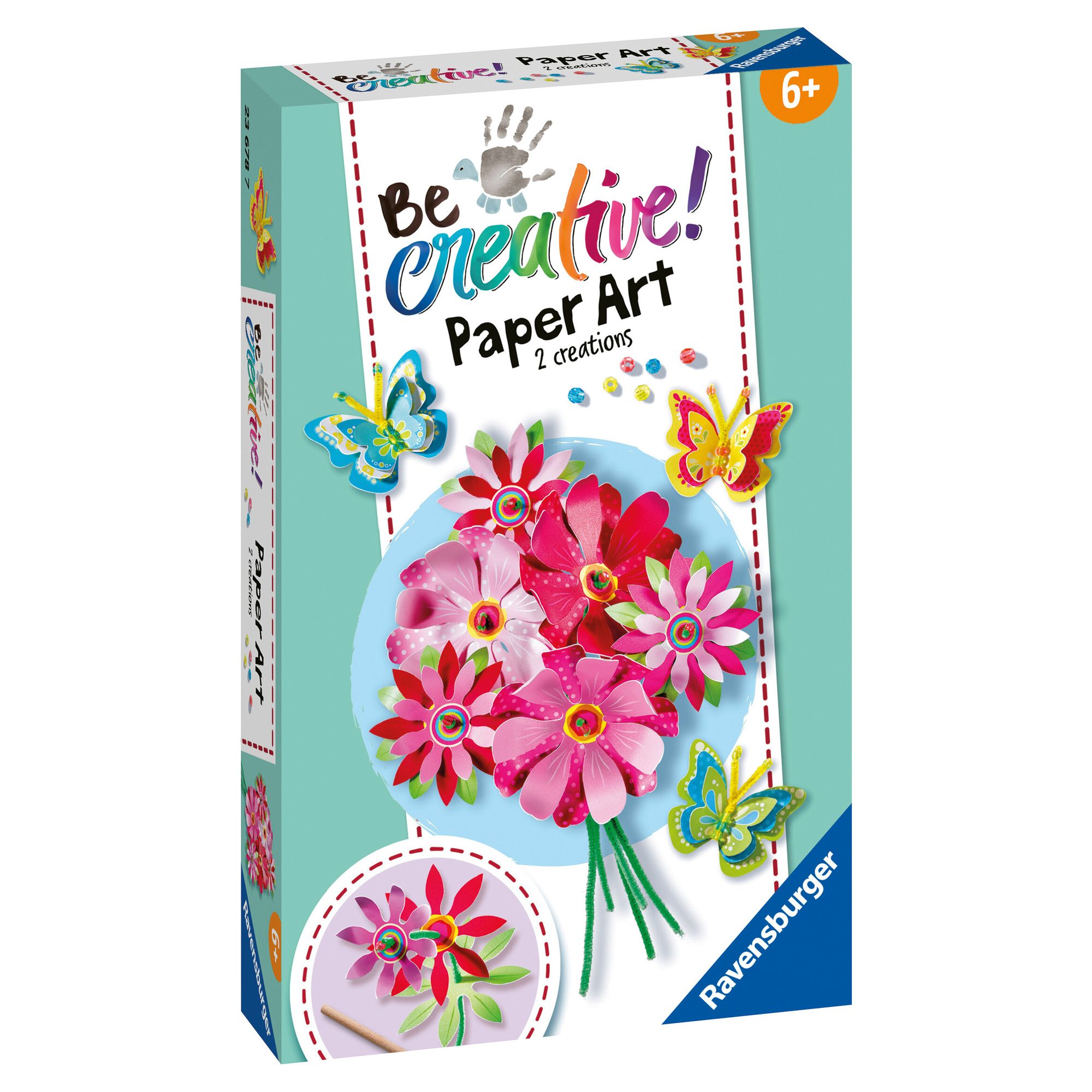 Ravensburger - be creative: paper art fiori e farfalle, bricolage 6+ - RAVENSBURGER