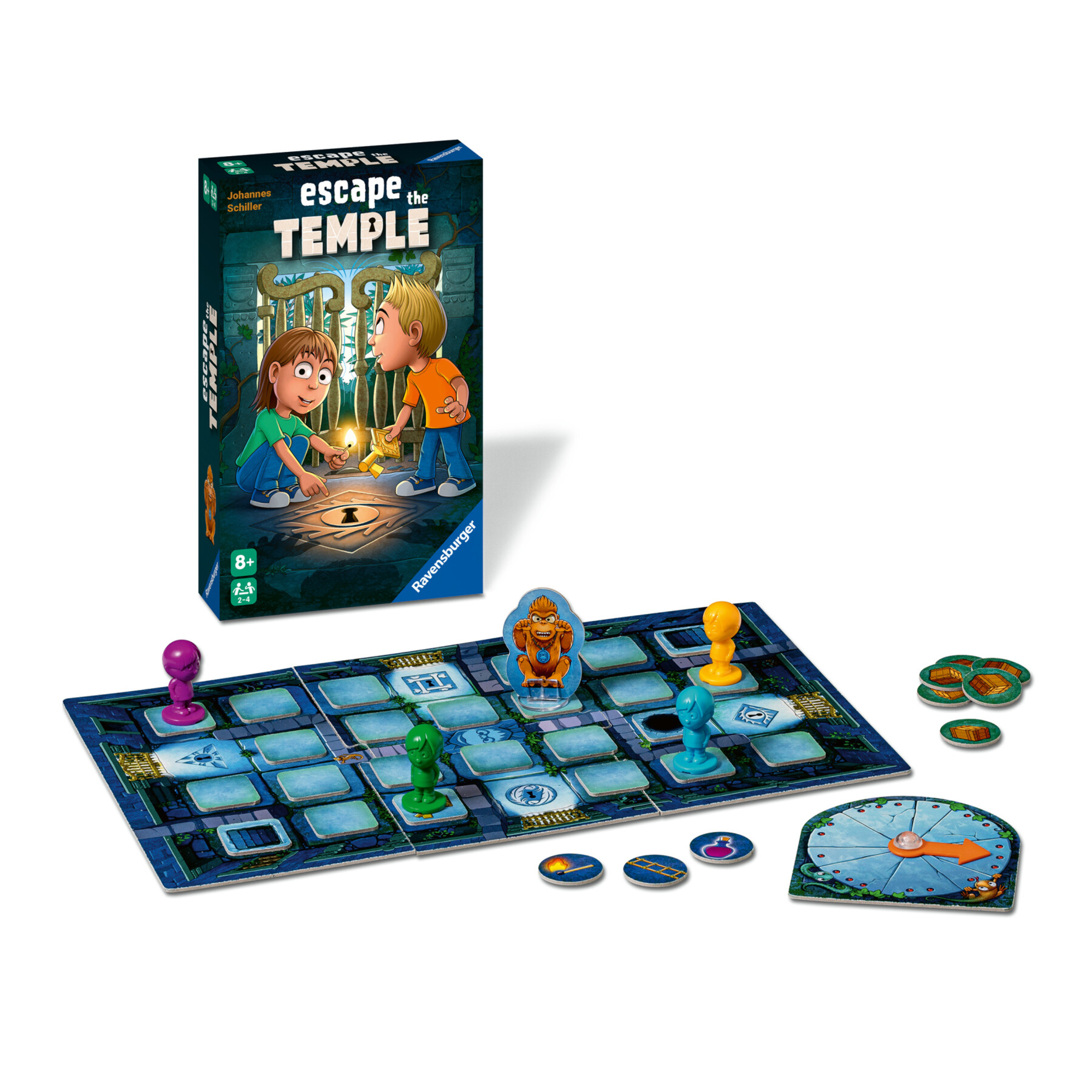 Ravensburger - escape the temple, gioco tascabile, 2-4 giocatori, 8+ anni - 