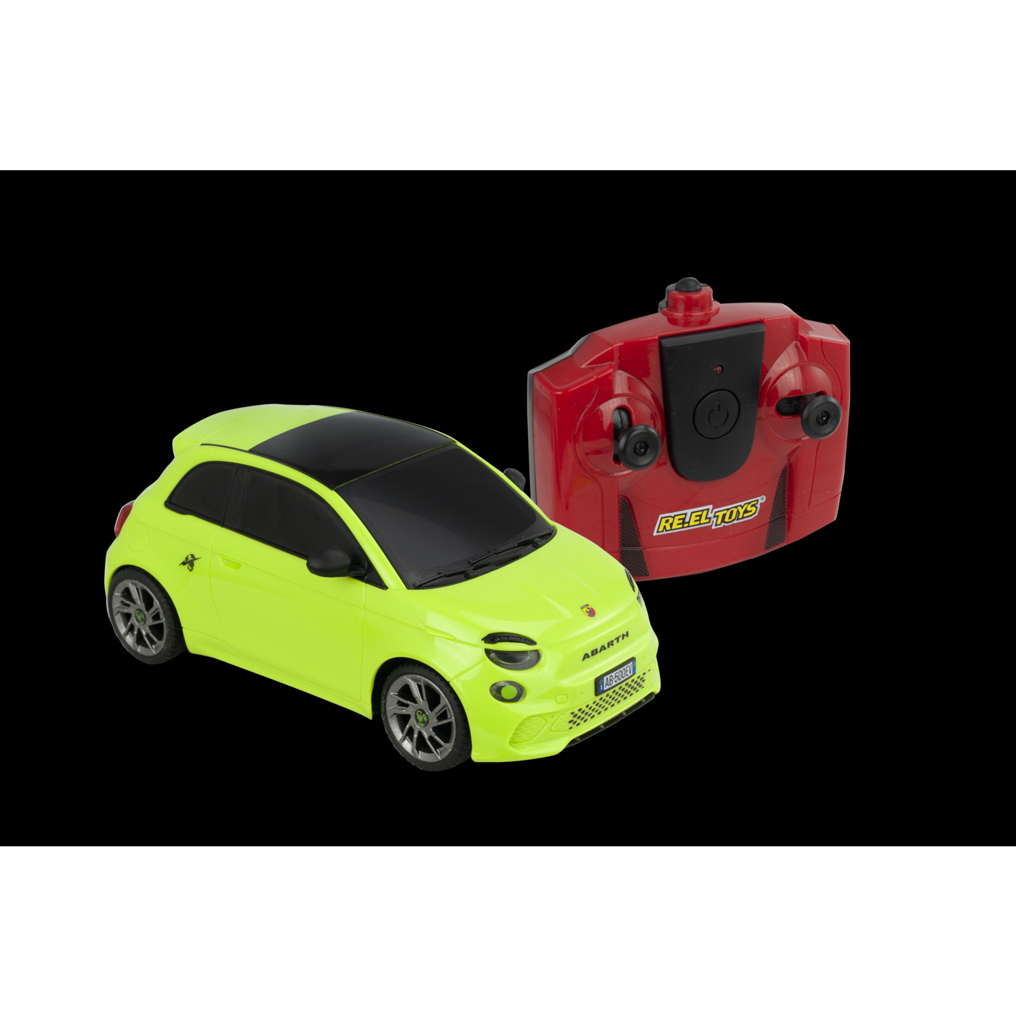 Abarth 500e: rc 2.4ghz, 6+, sc.1:24. con luci anteriori e carrozzeria verniciata. assort. in 2 colori. - 