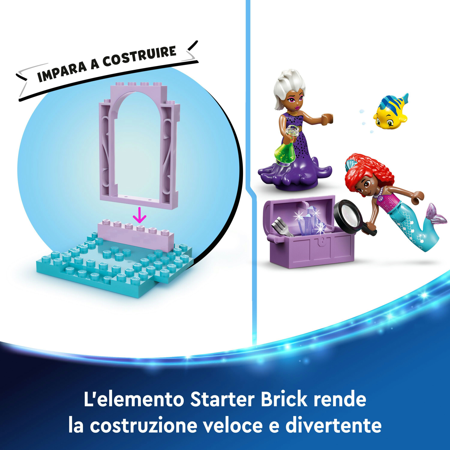 Lego ǀ disney 43254 la caverna di cristallo di ariel giocattolo da costruire, giochi per bambini 4+ anni con la sirenetta - LEGO DISNEY PRINCESS