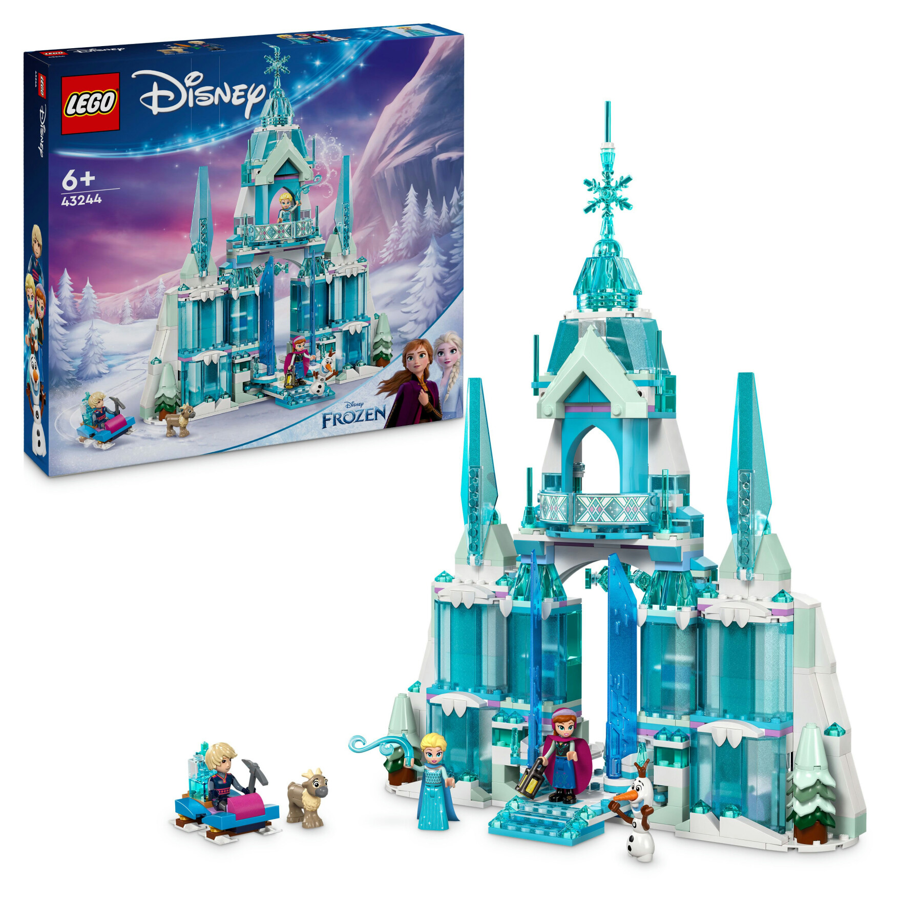 Lego ǀ disney 43244 il palazzo di ghiaccio di elsa, modellino da costruire di castello giocattolo, giochi per bambini 6+ - Lego