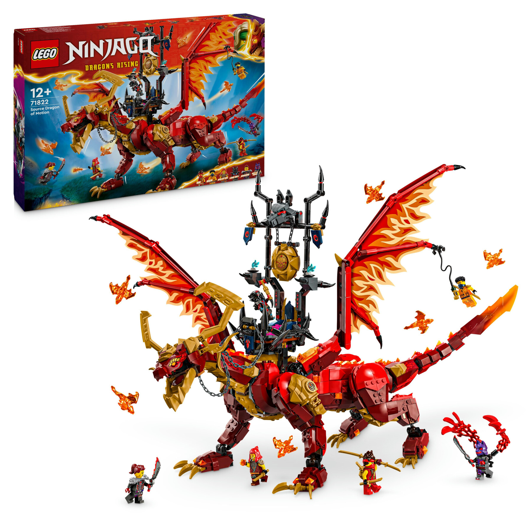 Lego ninjago 71822 drago-sorgente del movimento, figura giocattolo snodabili, giochi d'avventura bambini 6+ con 6 minifigure - LEGO NINJAGO