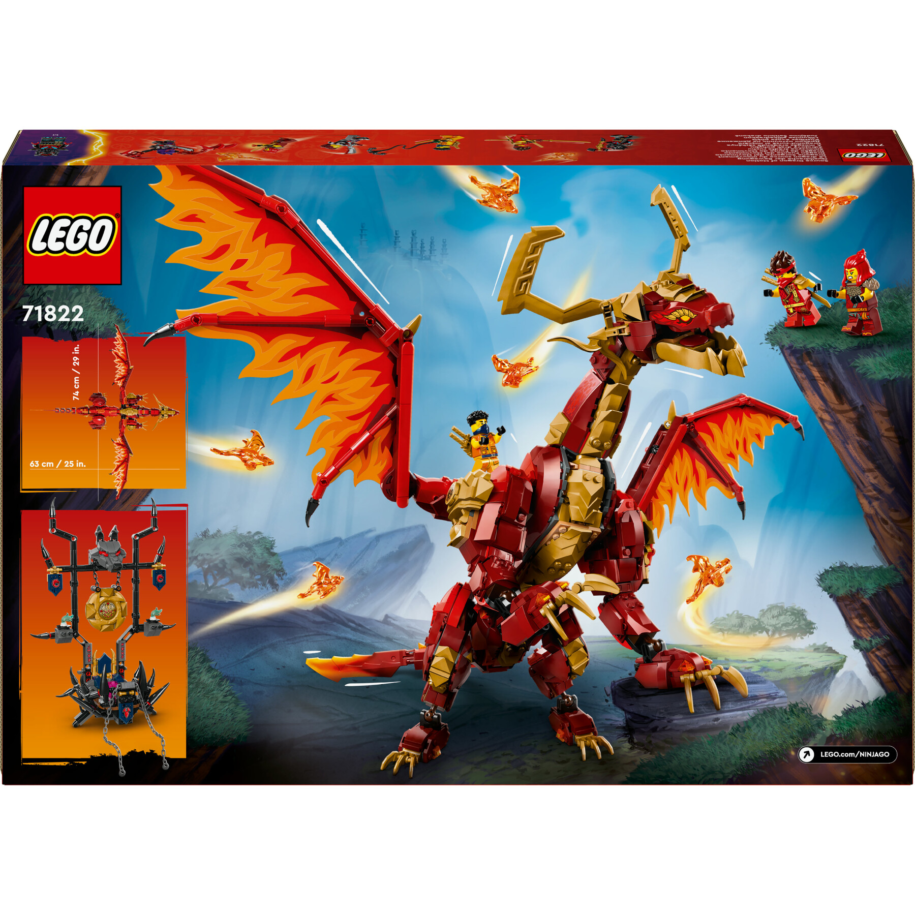 Lego ninjago 71822 drago-sorgente del movimento, figura giocattolo snodabili, giochi d'avventura bambini 6+ con 6 minifigure - LEGO NINJAGO