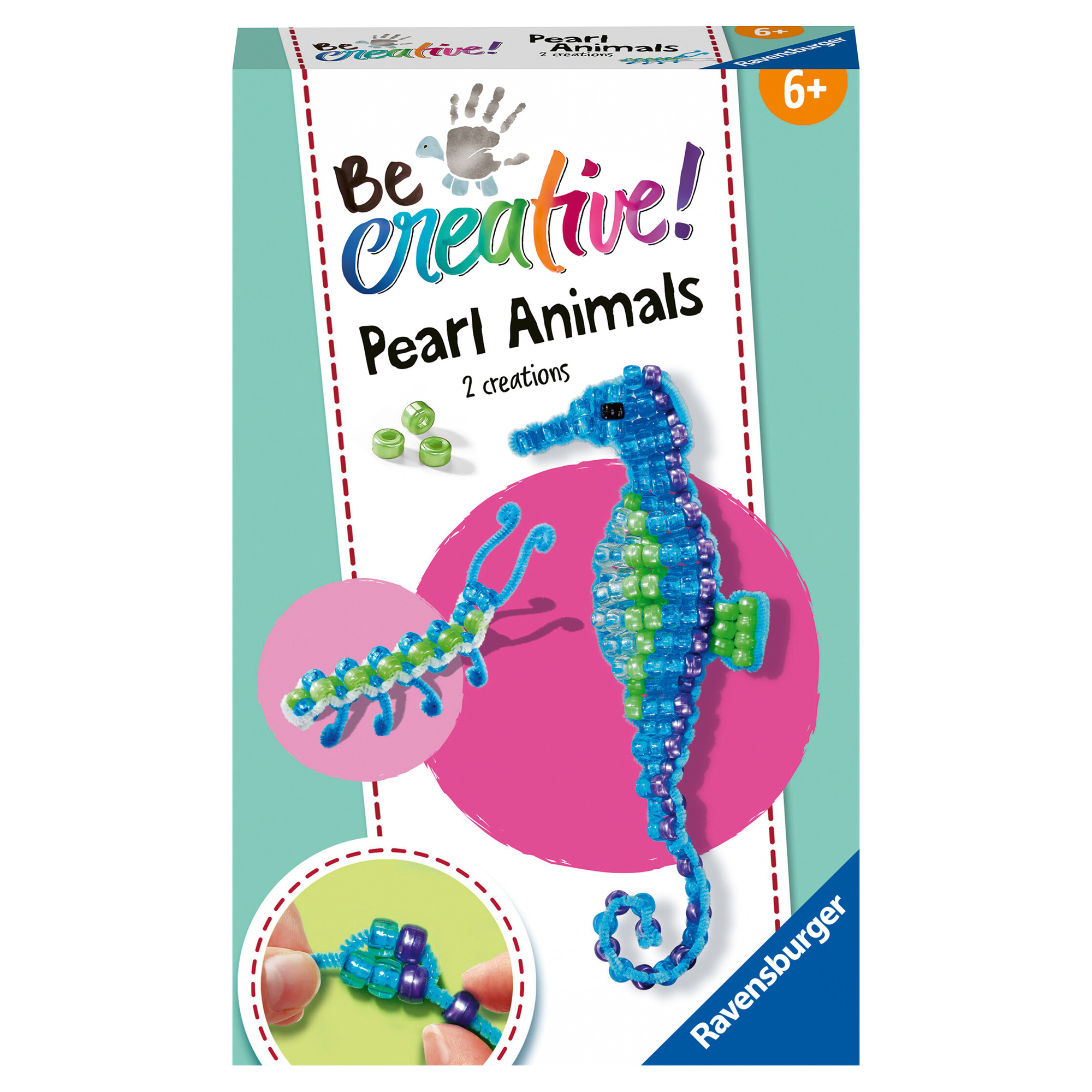 Ravensburger - be creative: animali di perline cavalluccio marino, 6+ - RAVENSBURGER